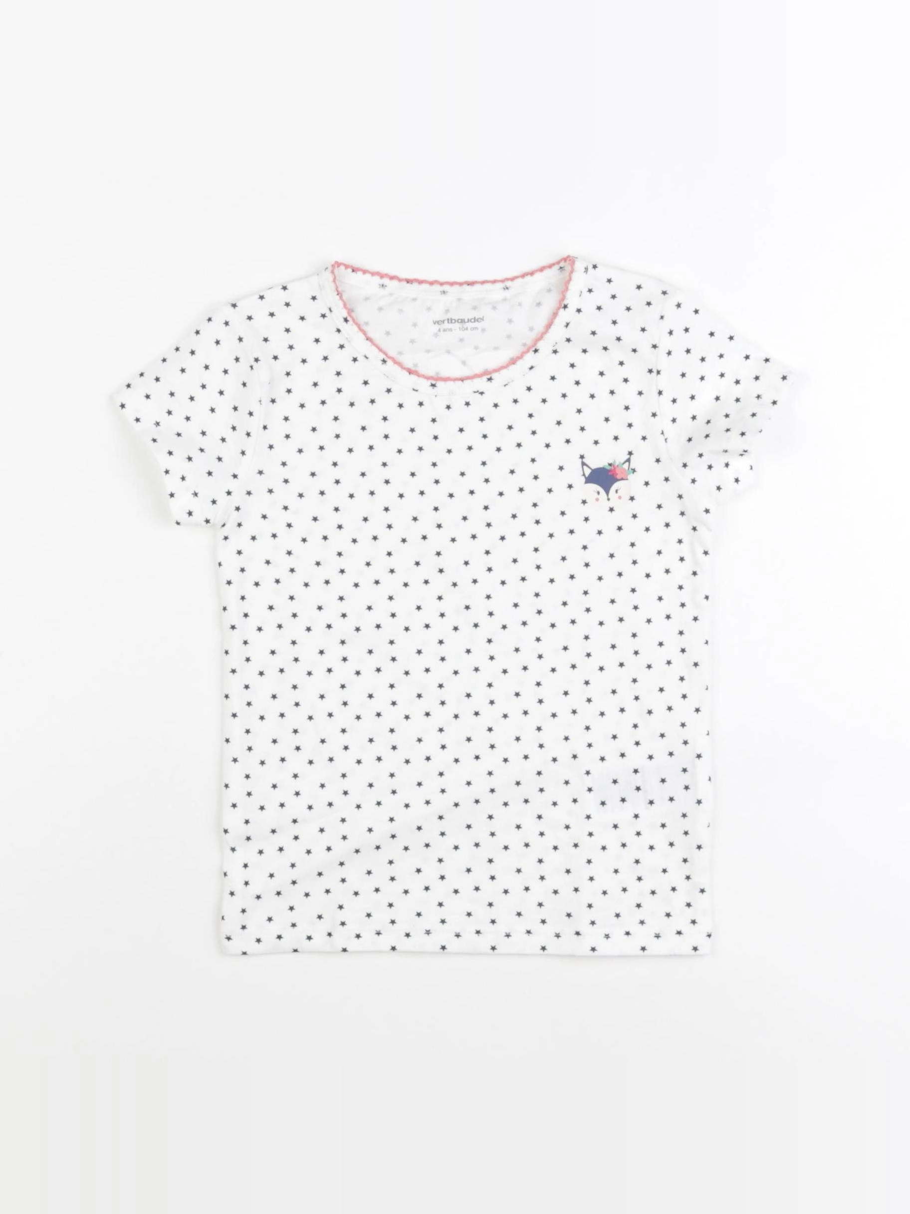 Vertbaudet - maillot de corps blanc, bleu - 4 ans