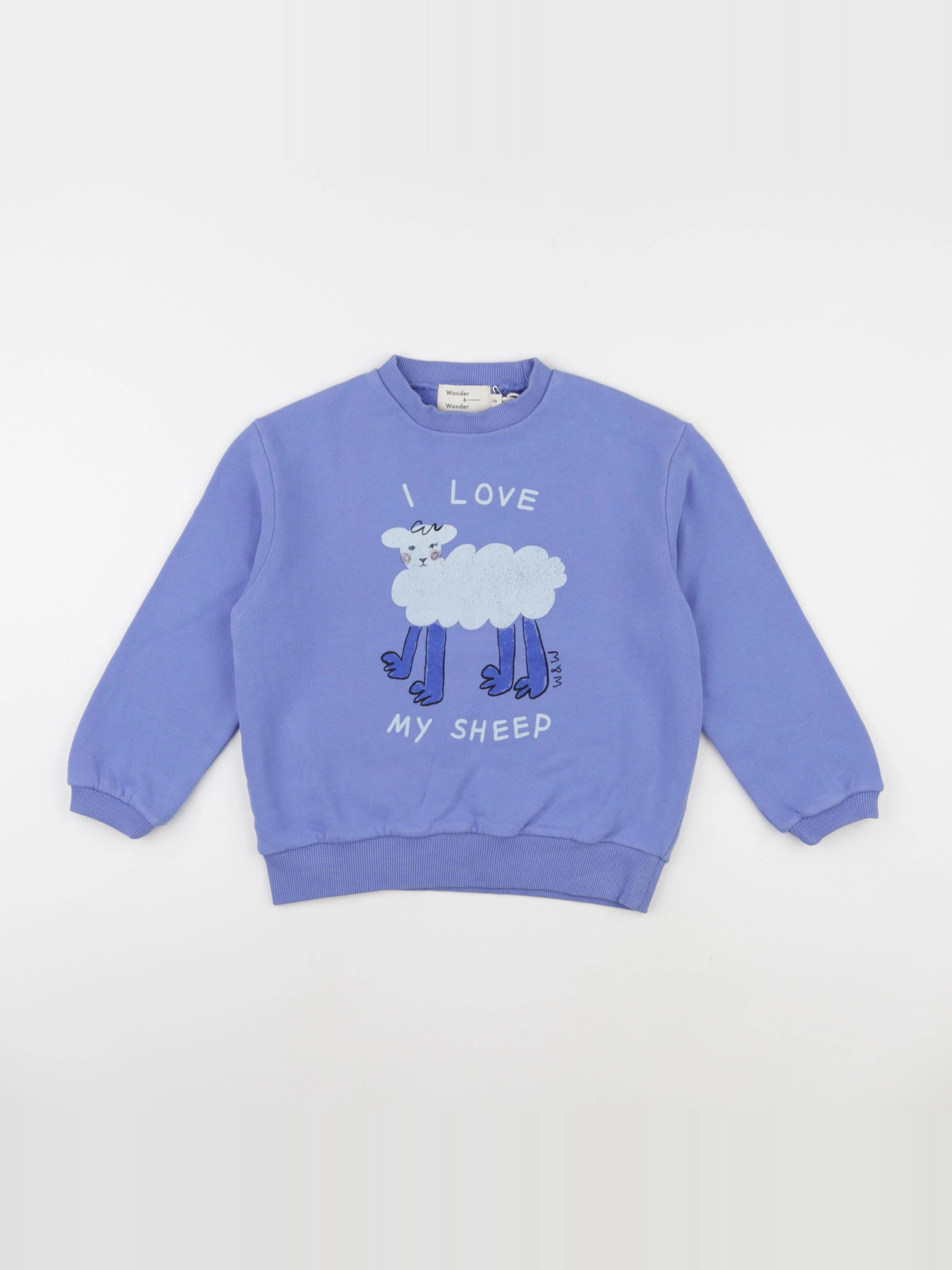 Wander & Wonder - Sweat Sheep bleu - 7/8 ans