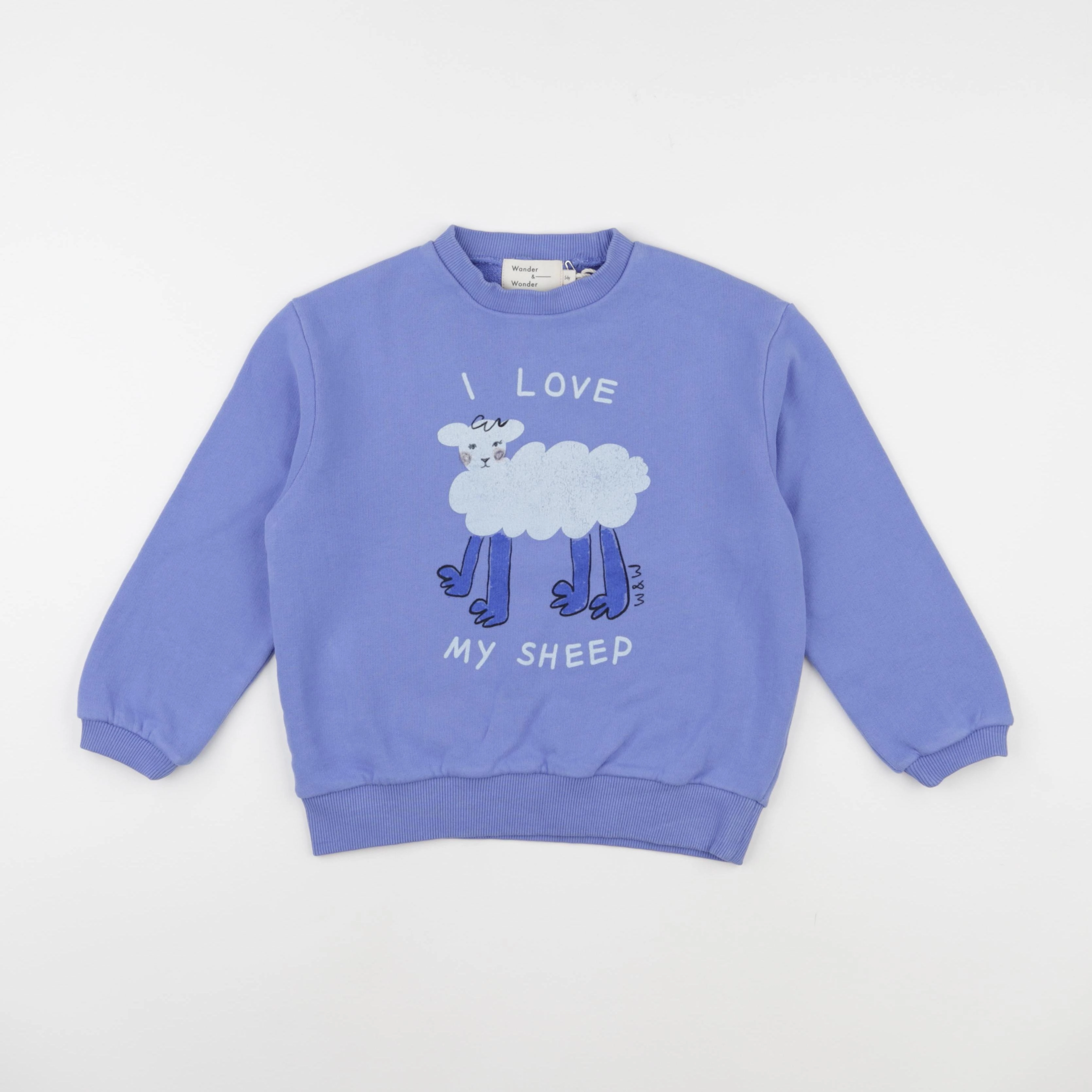 Wander & Wonder - Sweat Sheep bleu - 7/8 ans