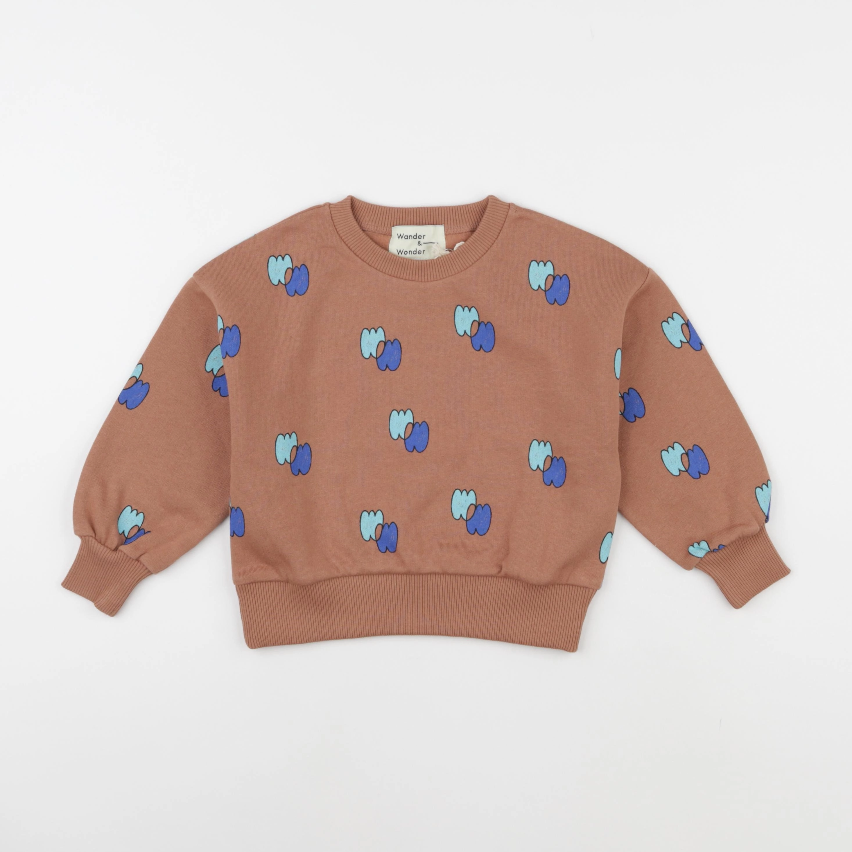 Wander & Wonder - Sweat Logo marron - 1/2 ans