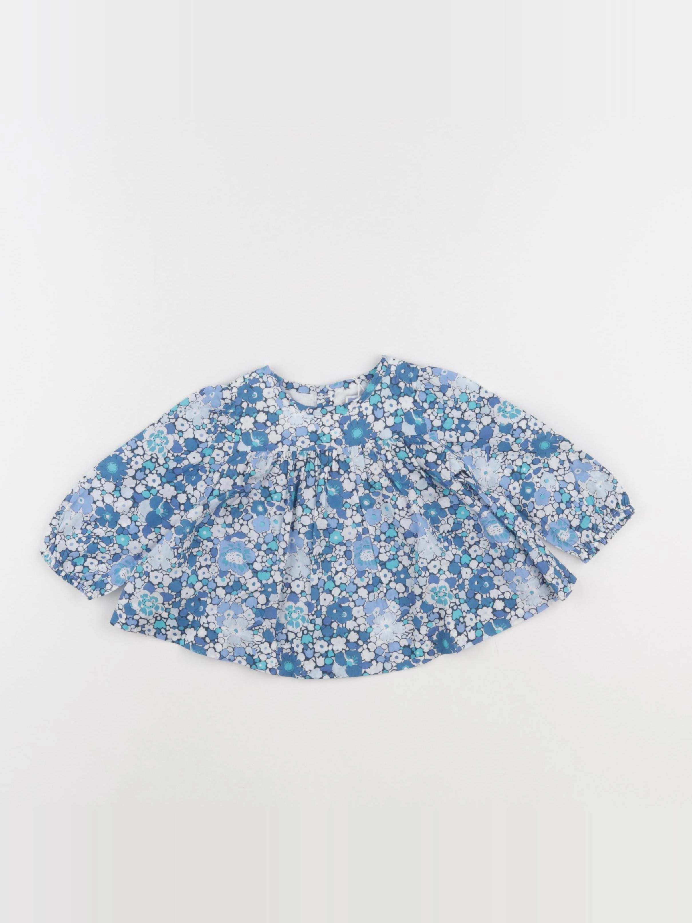 Jacadi - blouse liberty bleu (état neuf) - 6 mois