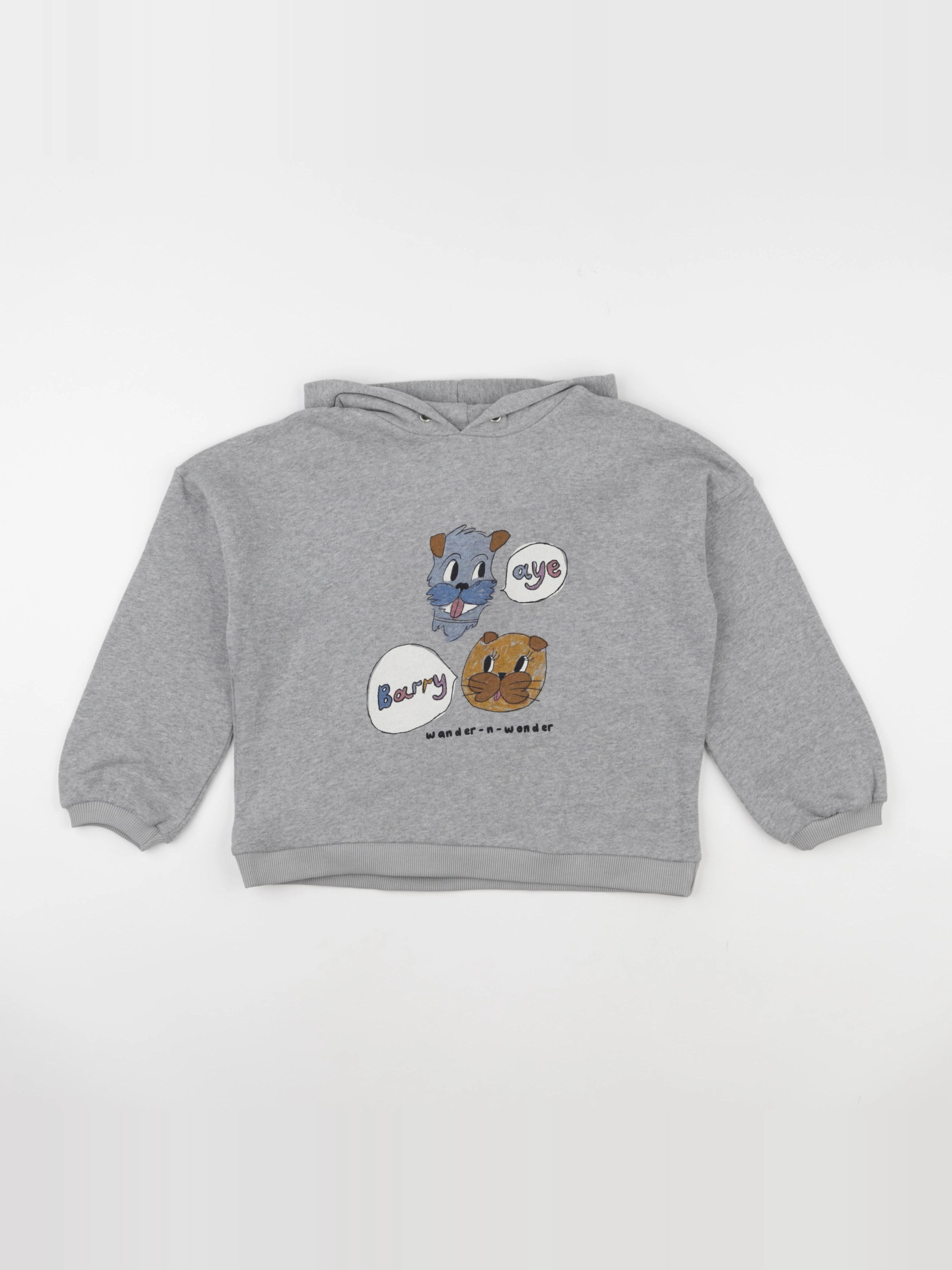 Wander & Wonder - Sweat Dog and Cat gris - 5/6 ans
