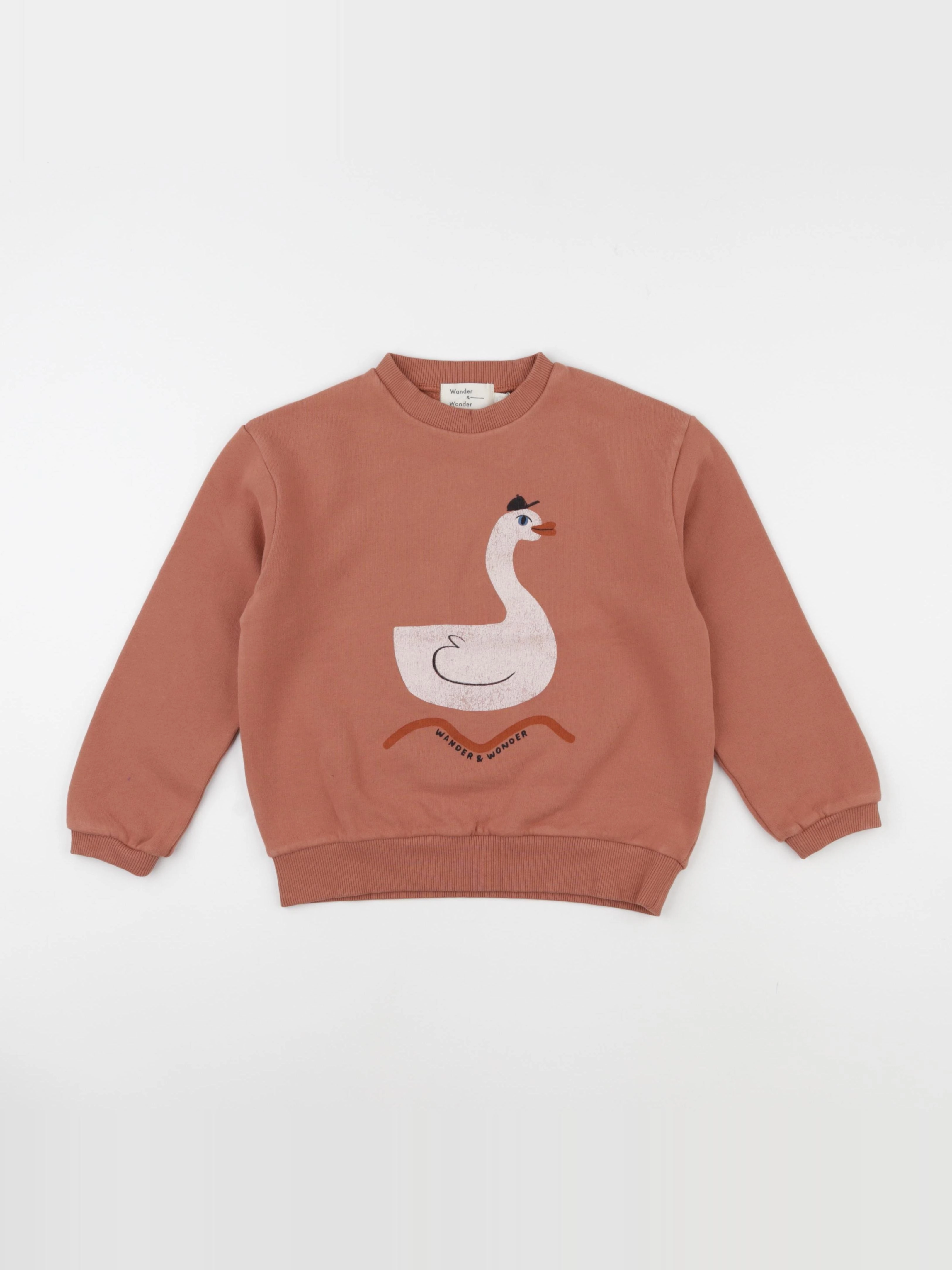 Wander & Wonder - Sweat Swan marron - 1/2 ans
