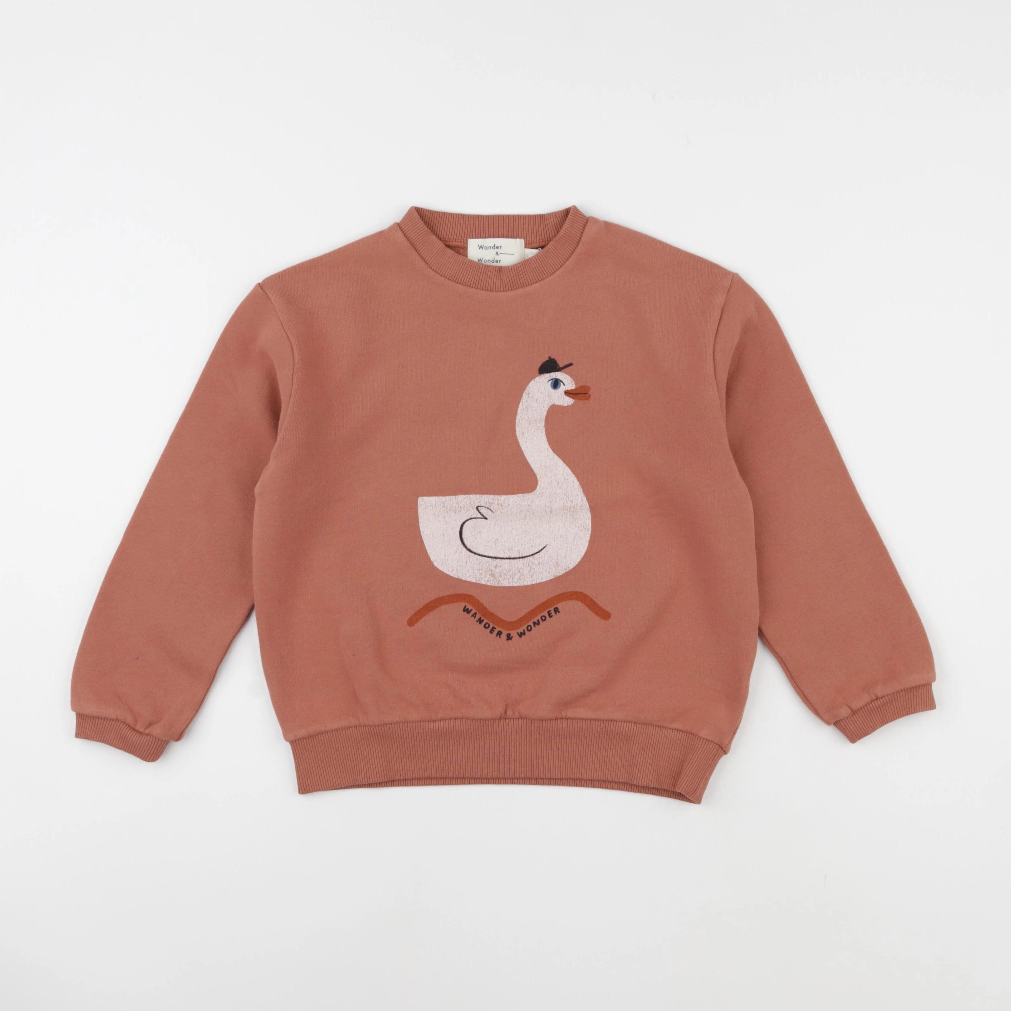 Wander & Wonder - Sweat Swan marron - 1/2 ans