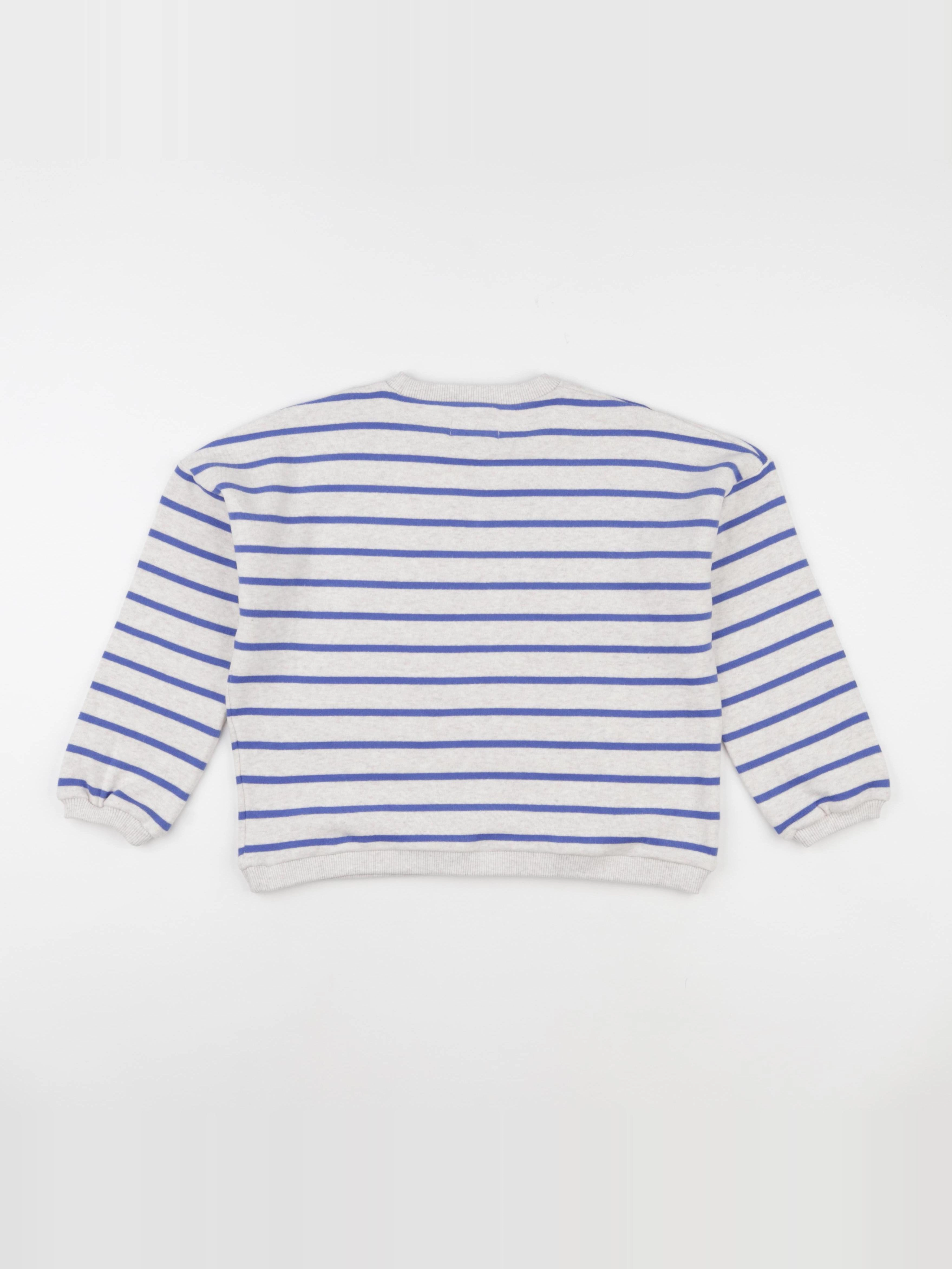 Wander & Wonder - Sweat Cherry rayé bleu - 1/2 ans