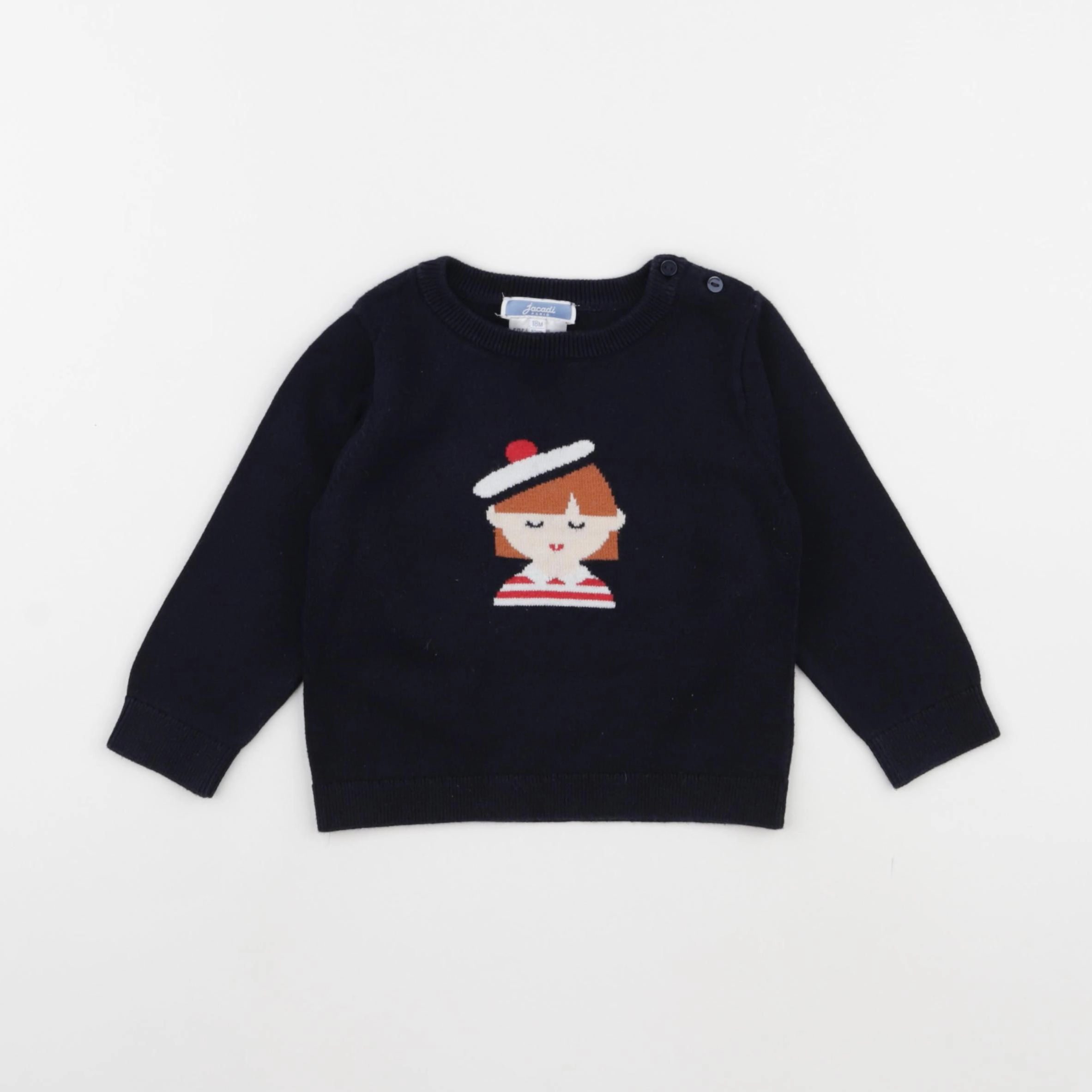 Jacadi - pull bleu - 18 mois