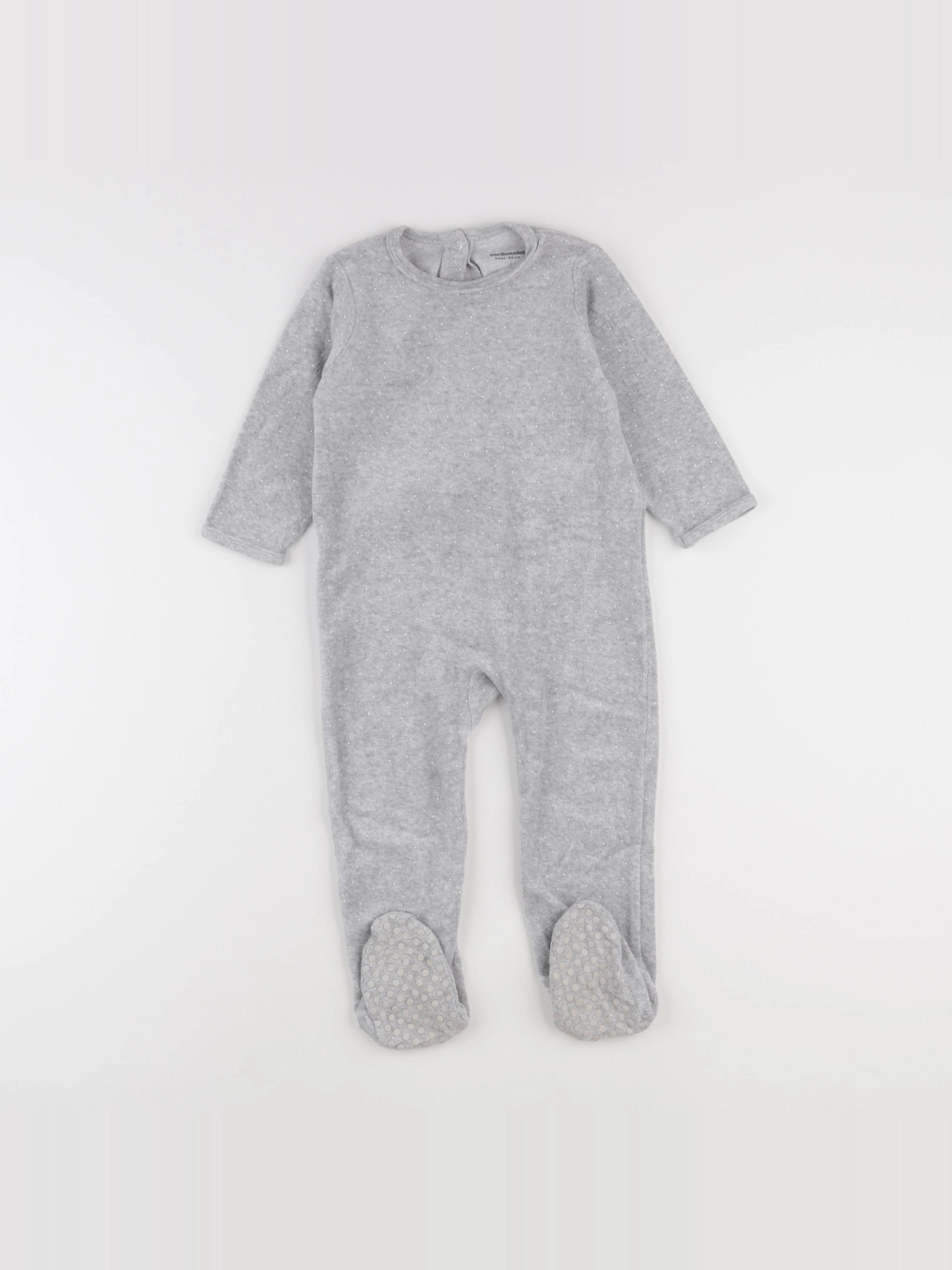 Vertbaudet - pyjama velours gris - 2 ans