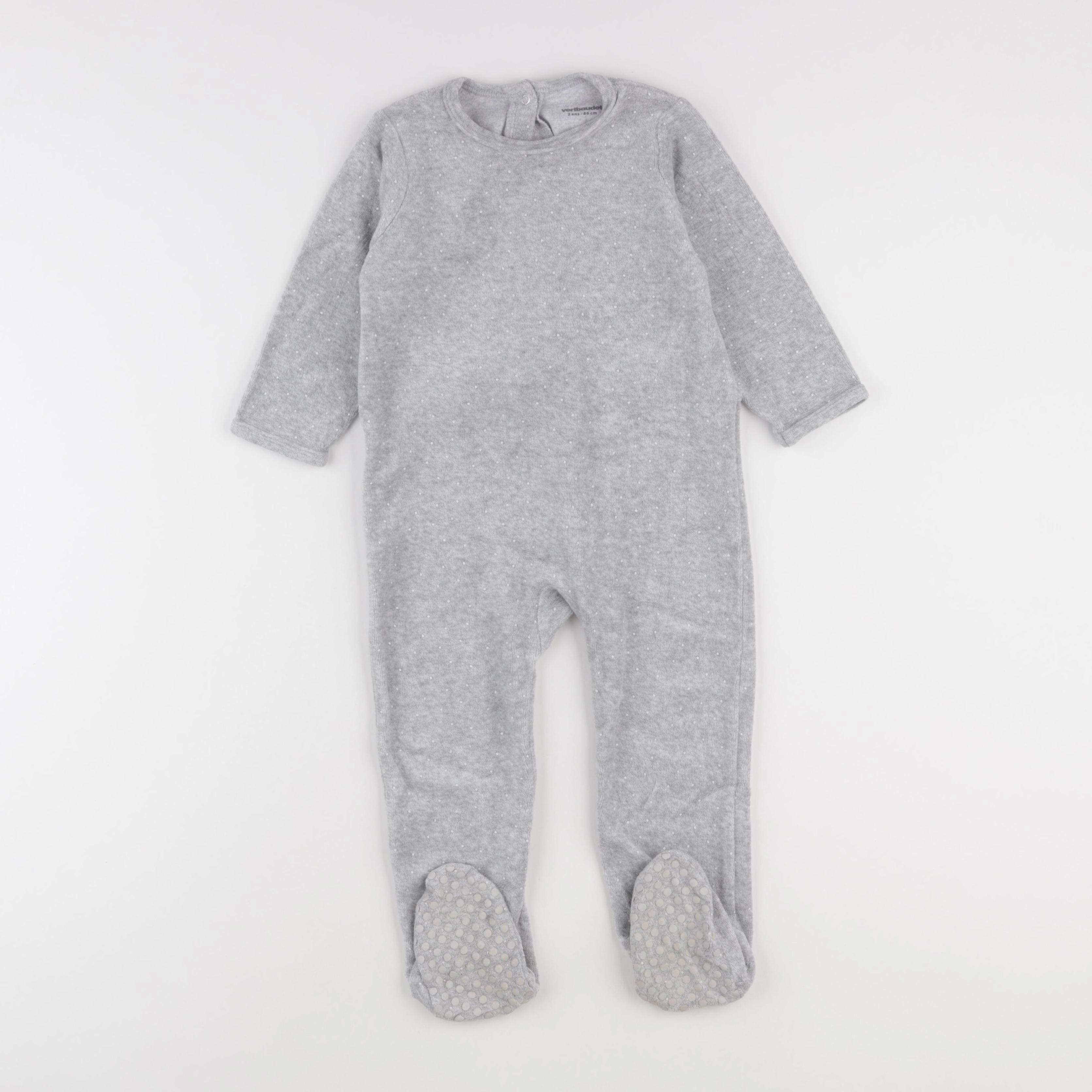 Vertbaudet - pyjama velours gris - 2 ans