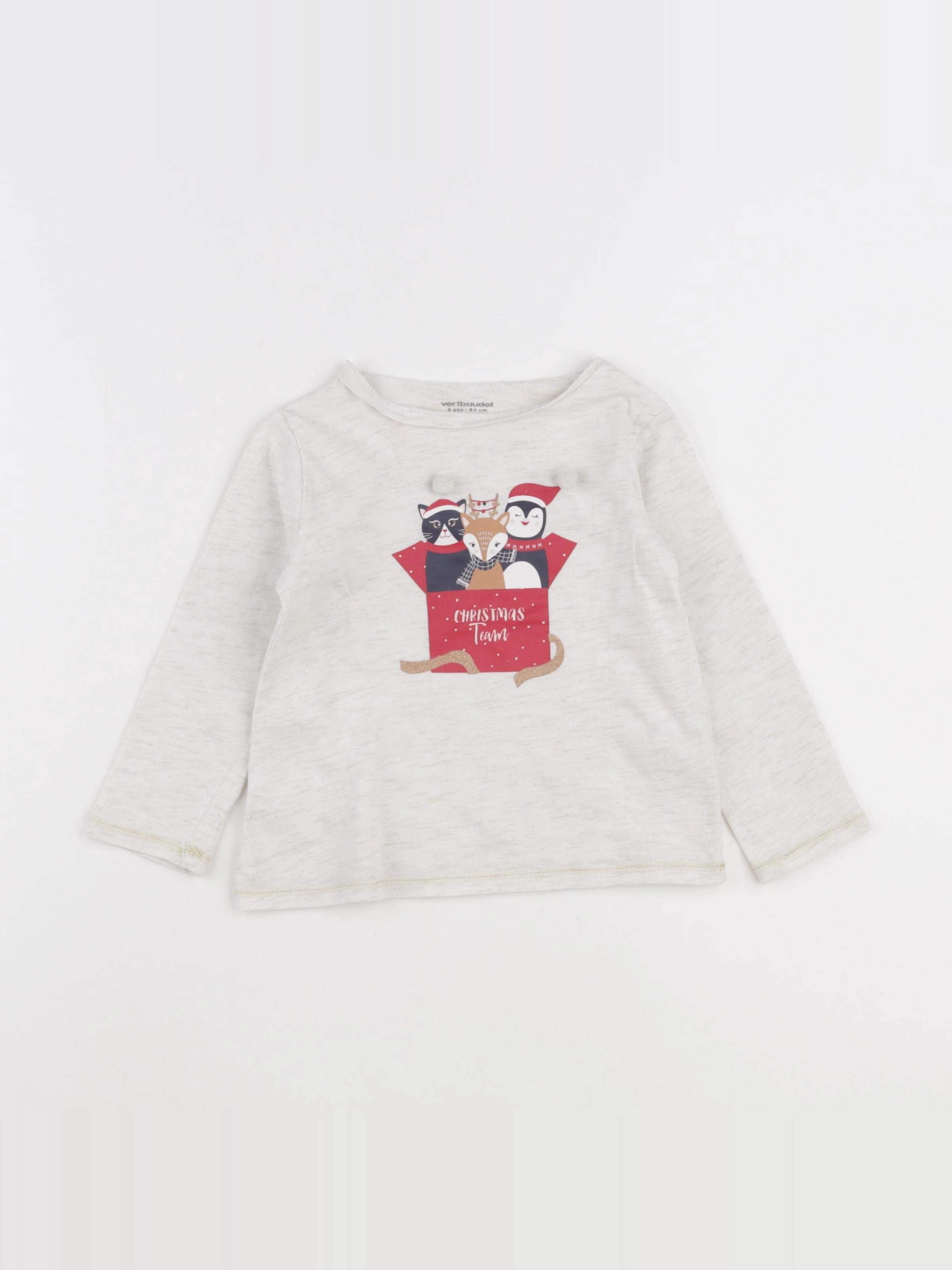 Vertbaudet - tee-shirt beige - 3 ans