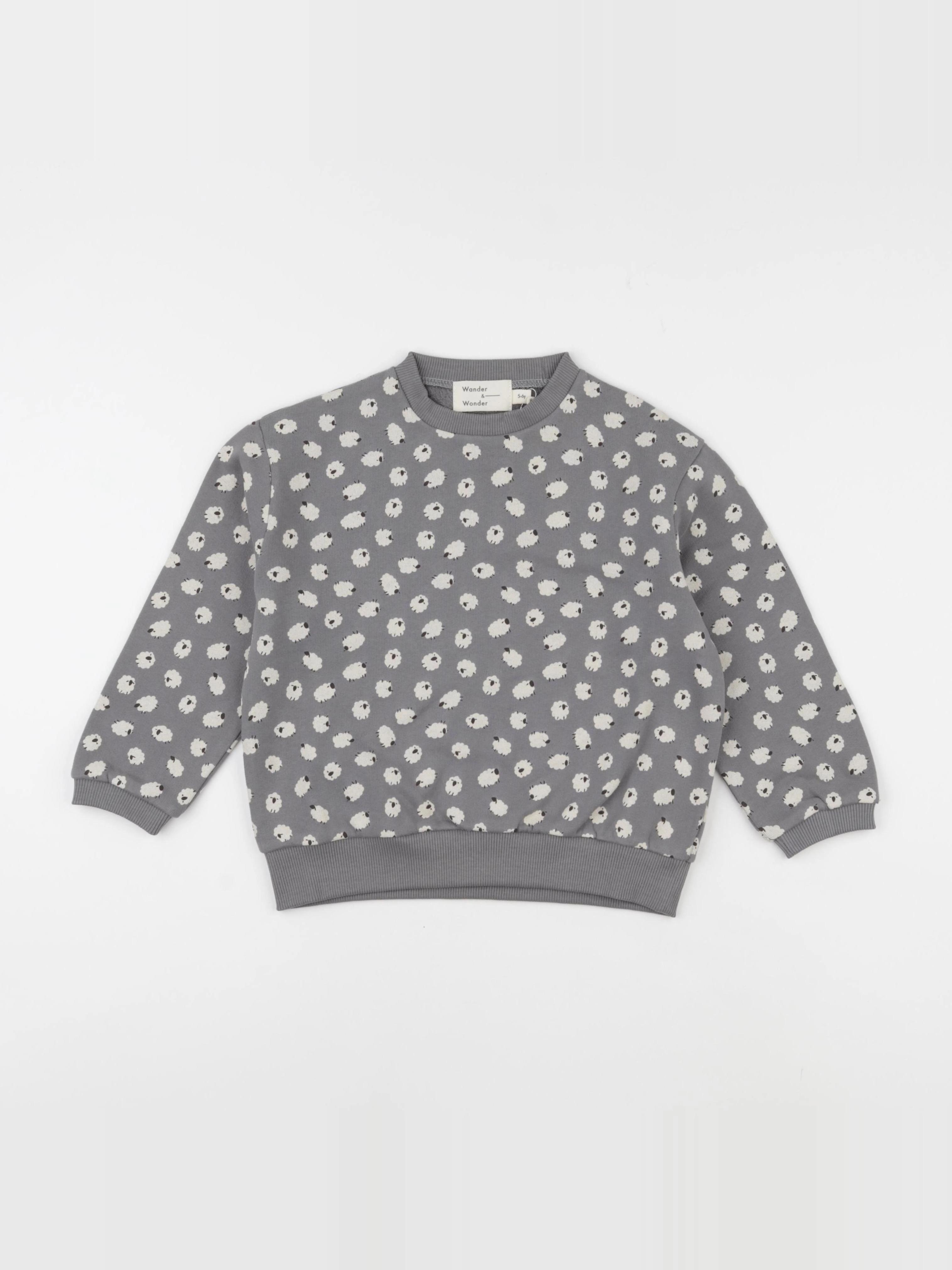 Wander & Wonder - Sweat Sheep gris - 5/6 ans