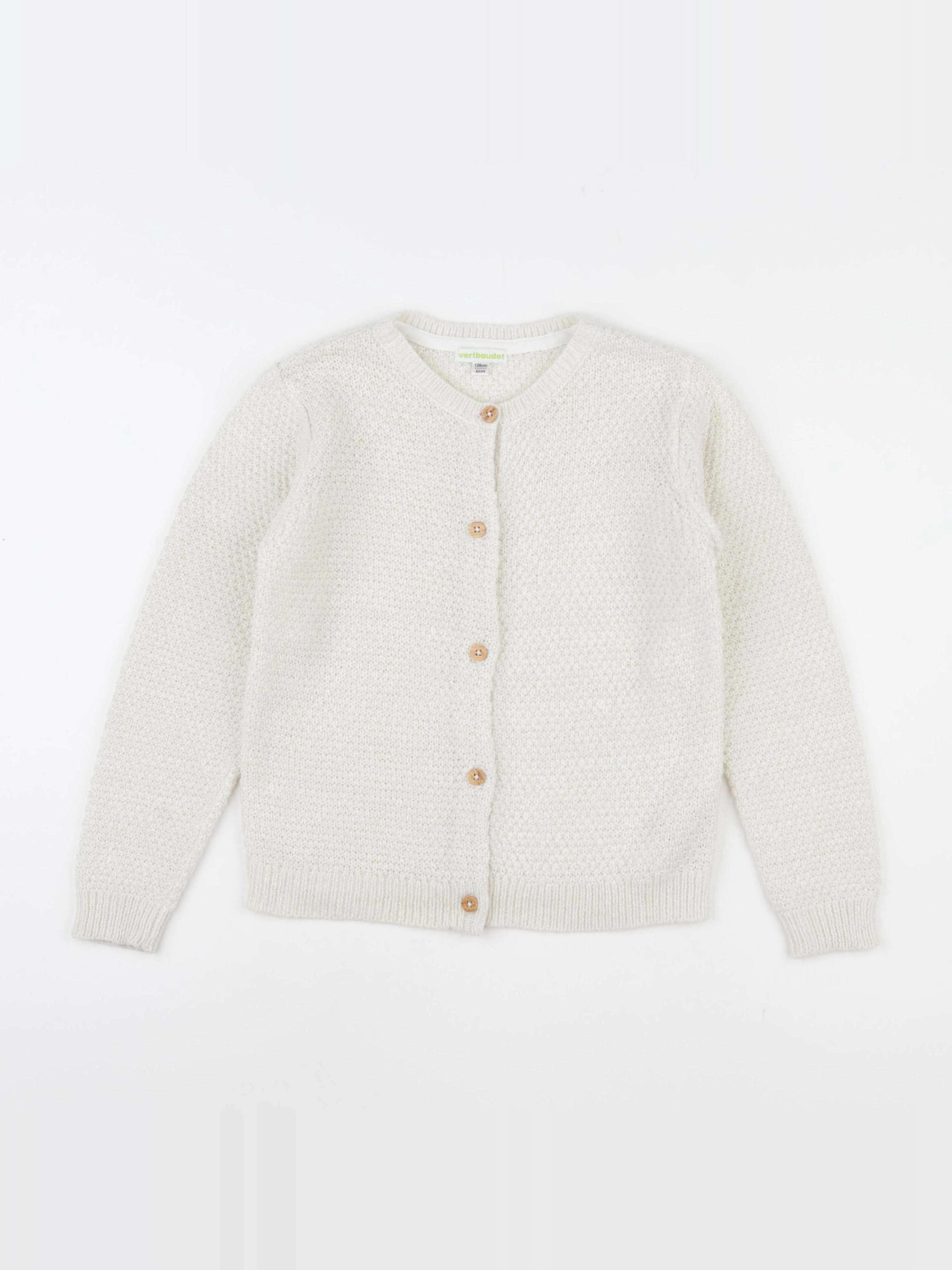 Vertbaudet - gilet beige - 8 ans