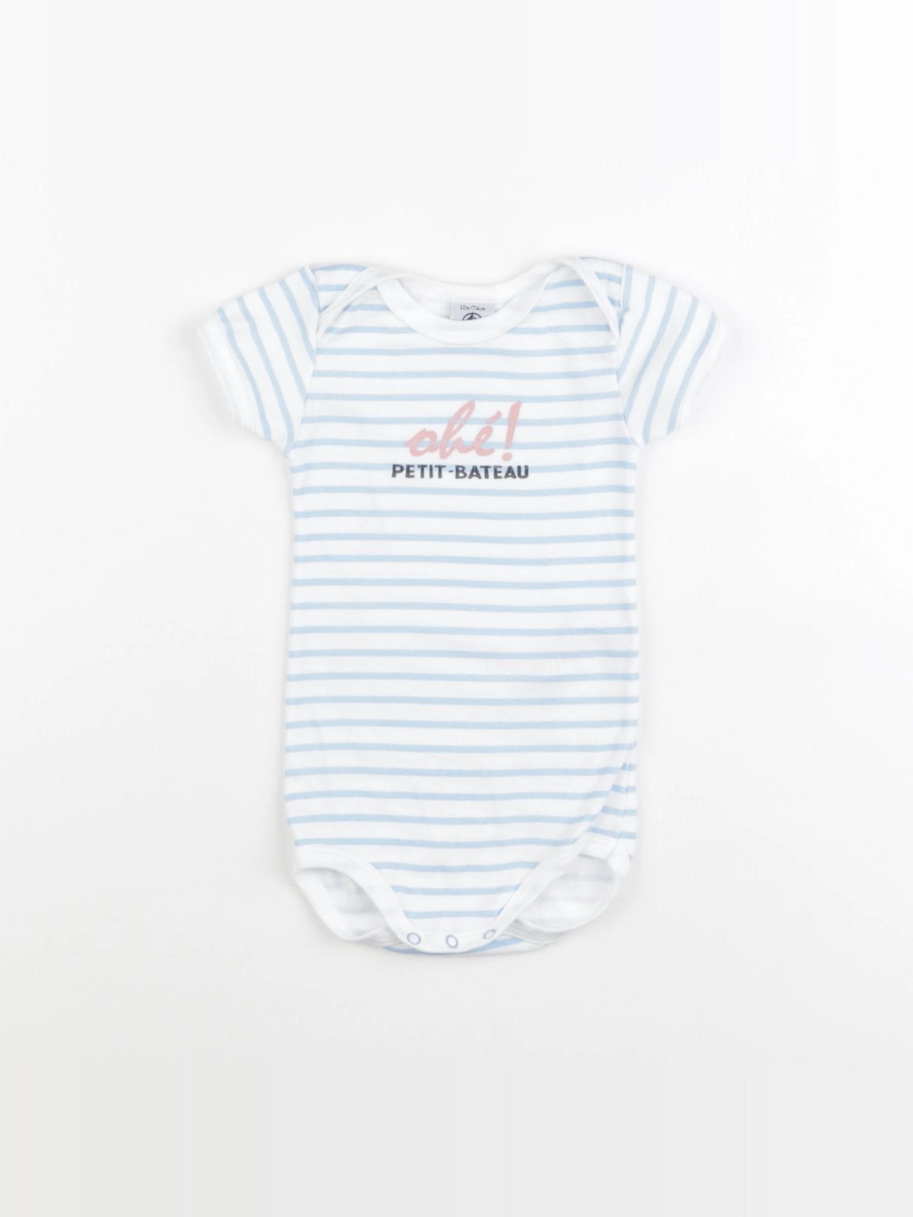 Petit Bateau - body bleu - 12 mois