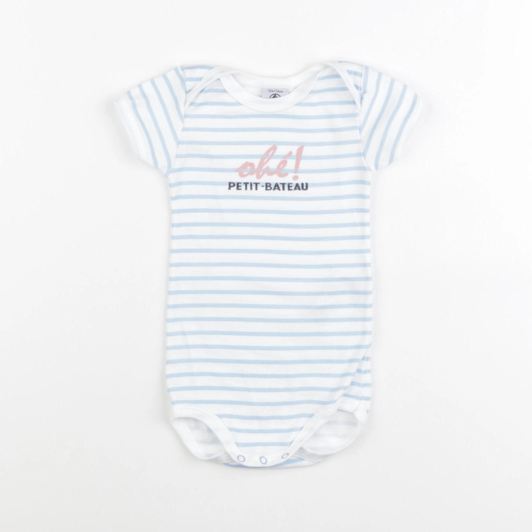 Petit Bateau - body bleu - 12 mois
