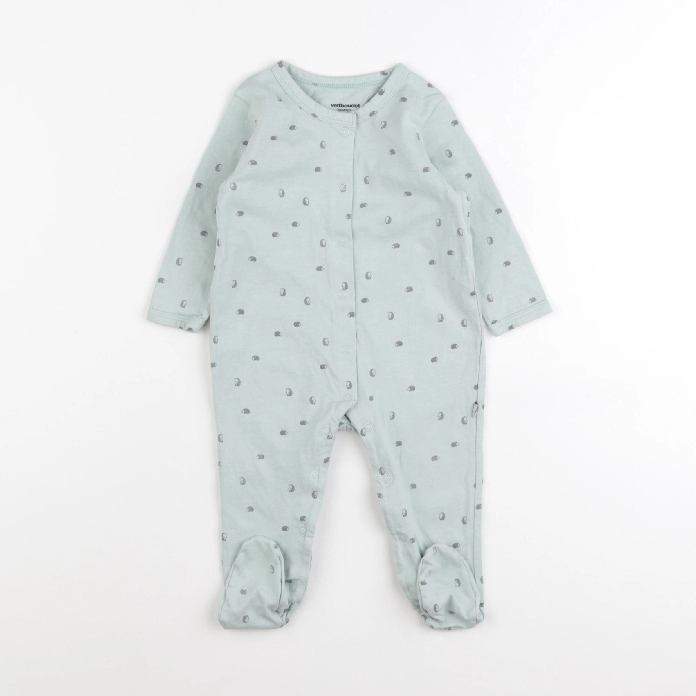 Vertbaudet - pyjama coton bleu - 9 mois