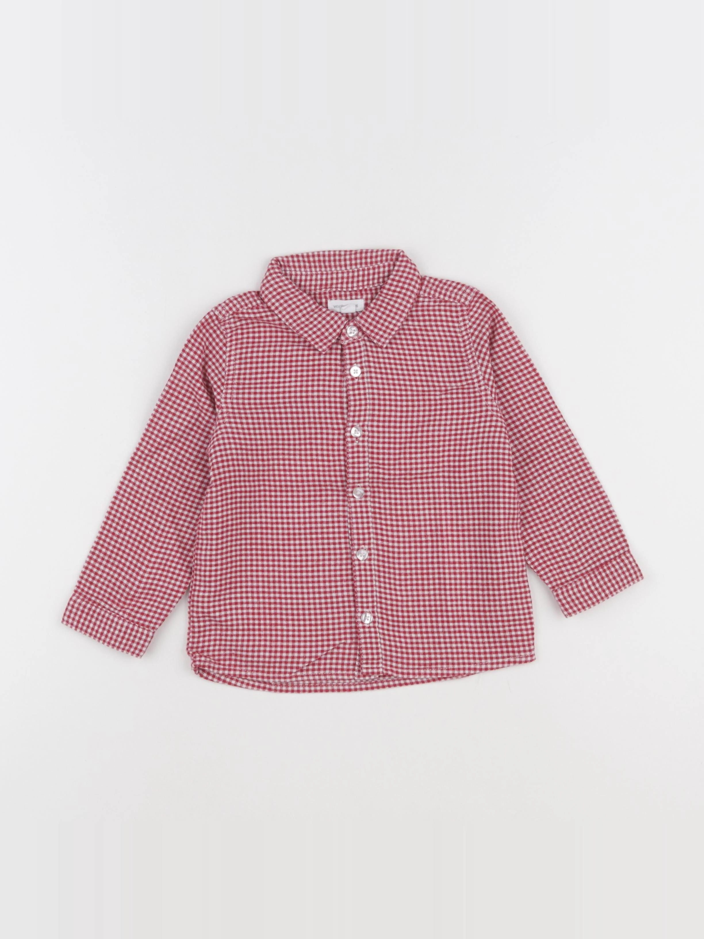 Vertbaudet - chemise rouge - 2 ans