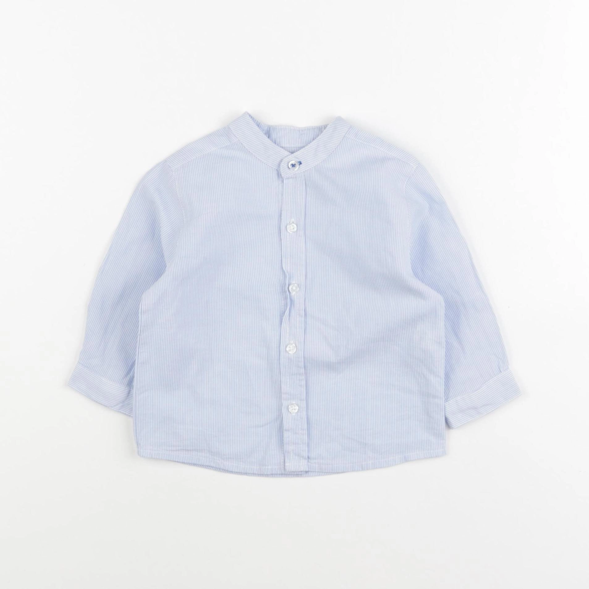 Boutchou - chemise bleu - 6 mois
