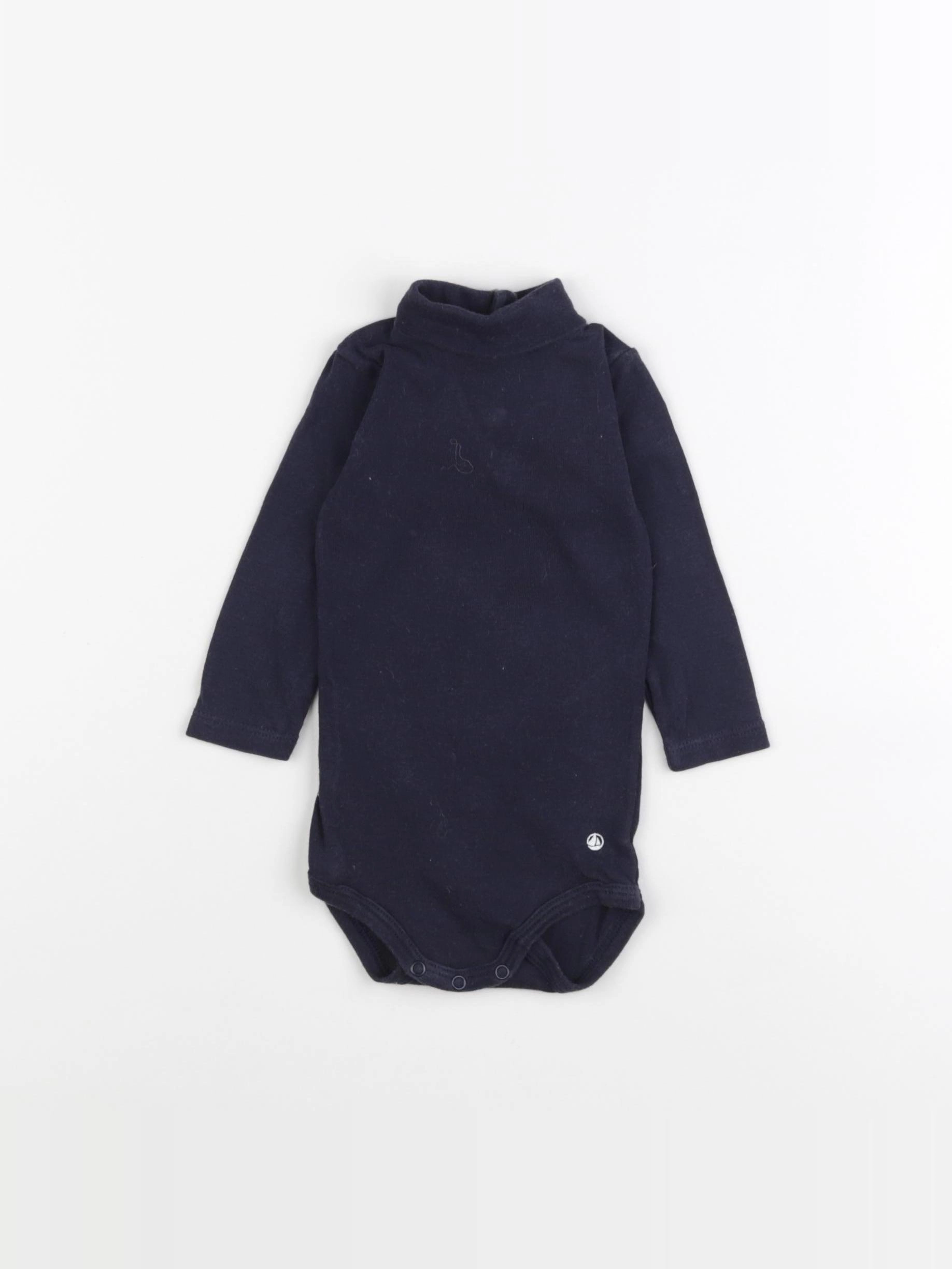 Petit Bateau - body à col bleu - 6 mois