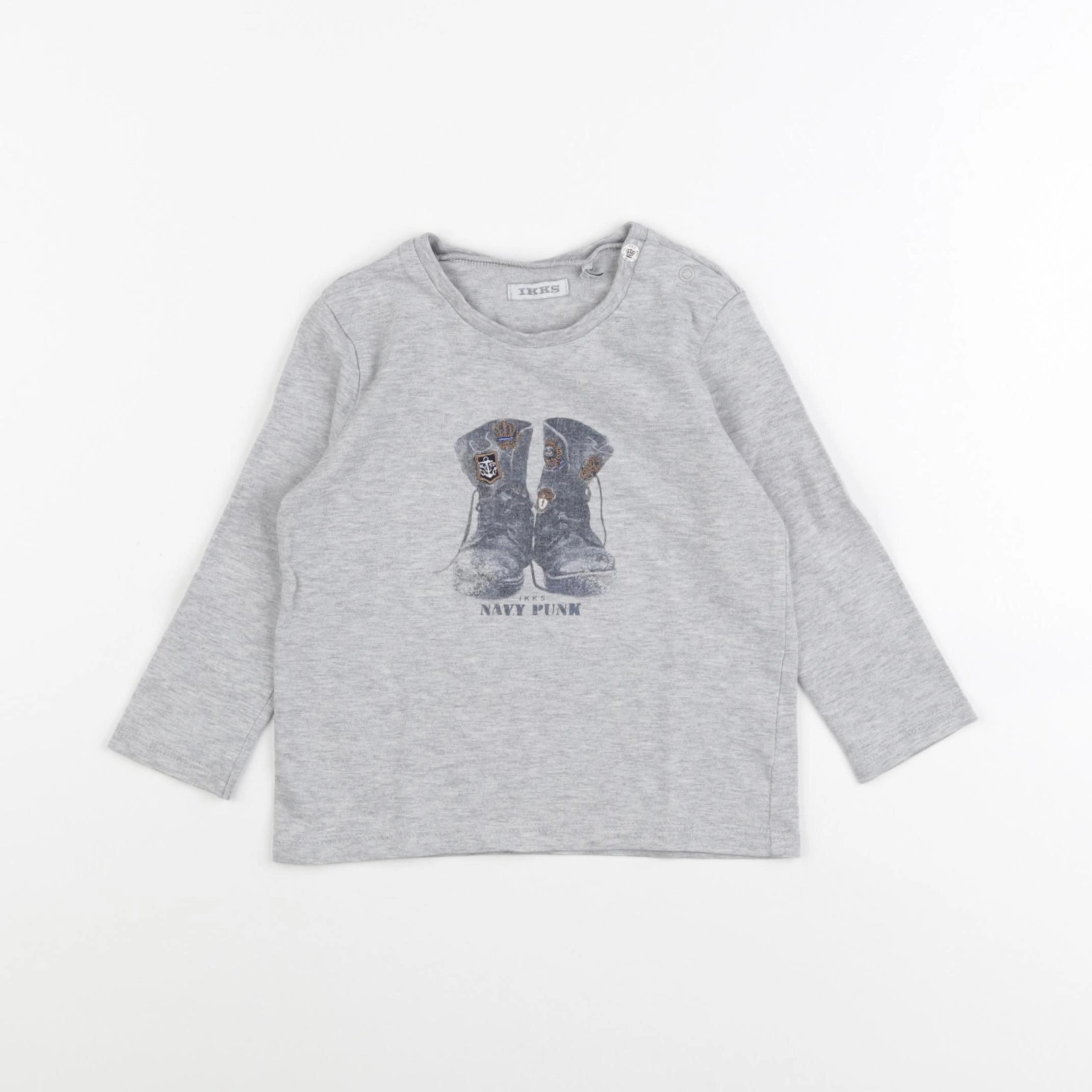 IKKS - tee-shirt gris - 18 mois