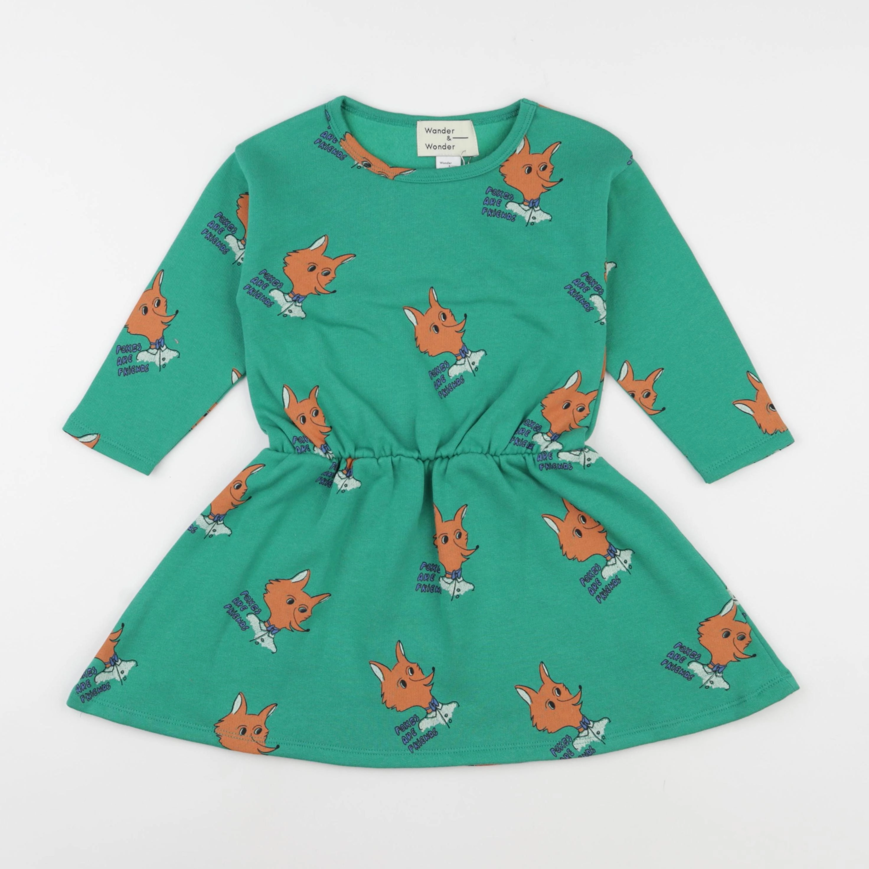 Wander & Wonder - Robe Fox vert - 3/4 ans