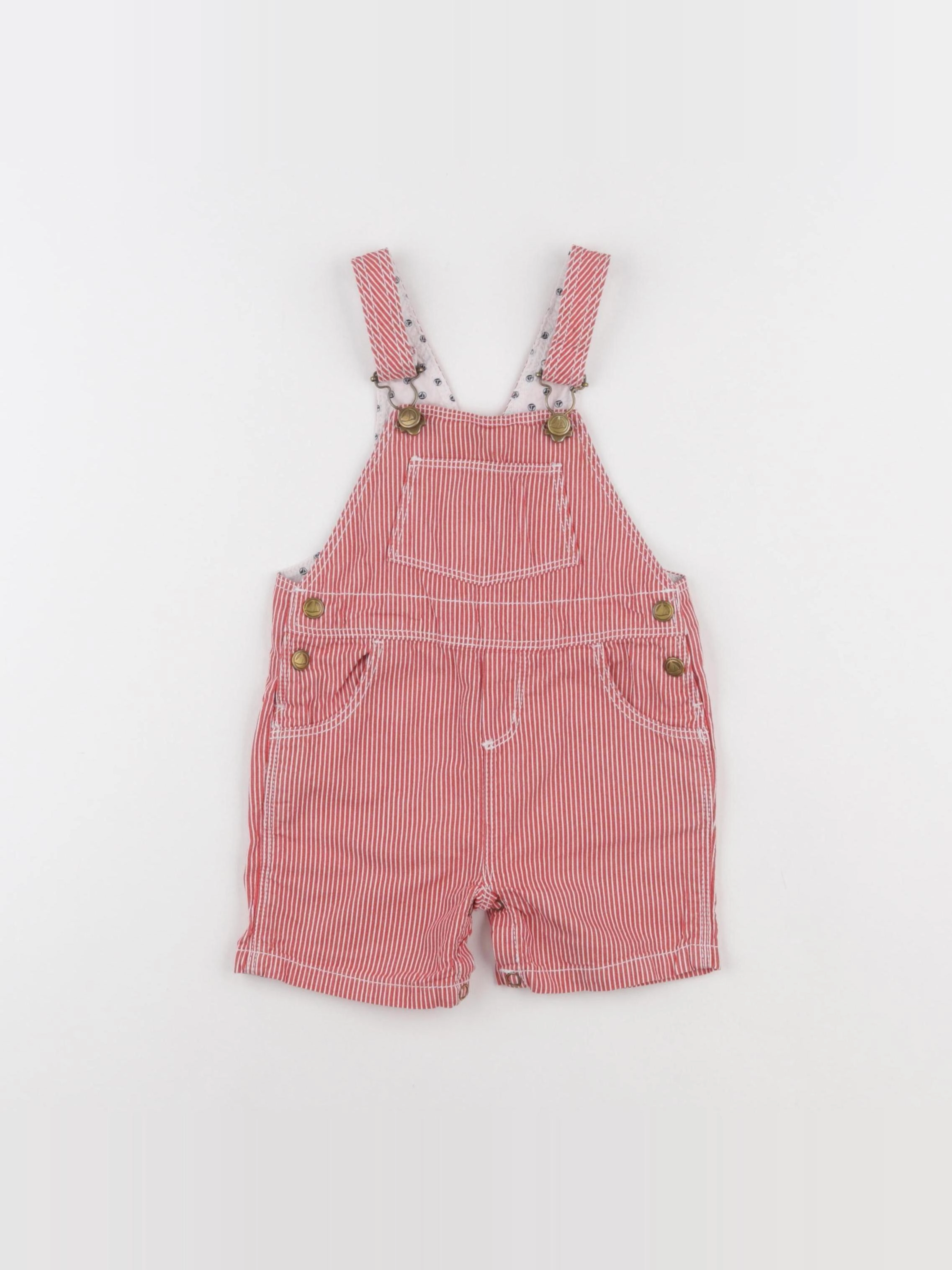 Petit Bateau - salopette rouge - 6 mois
