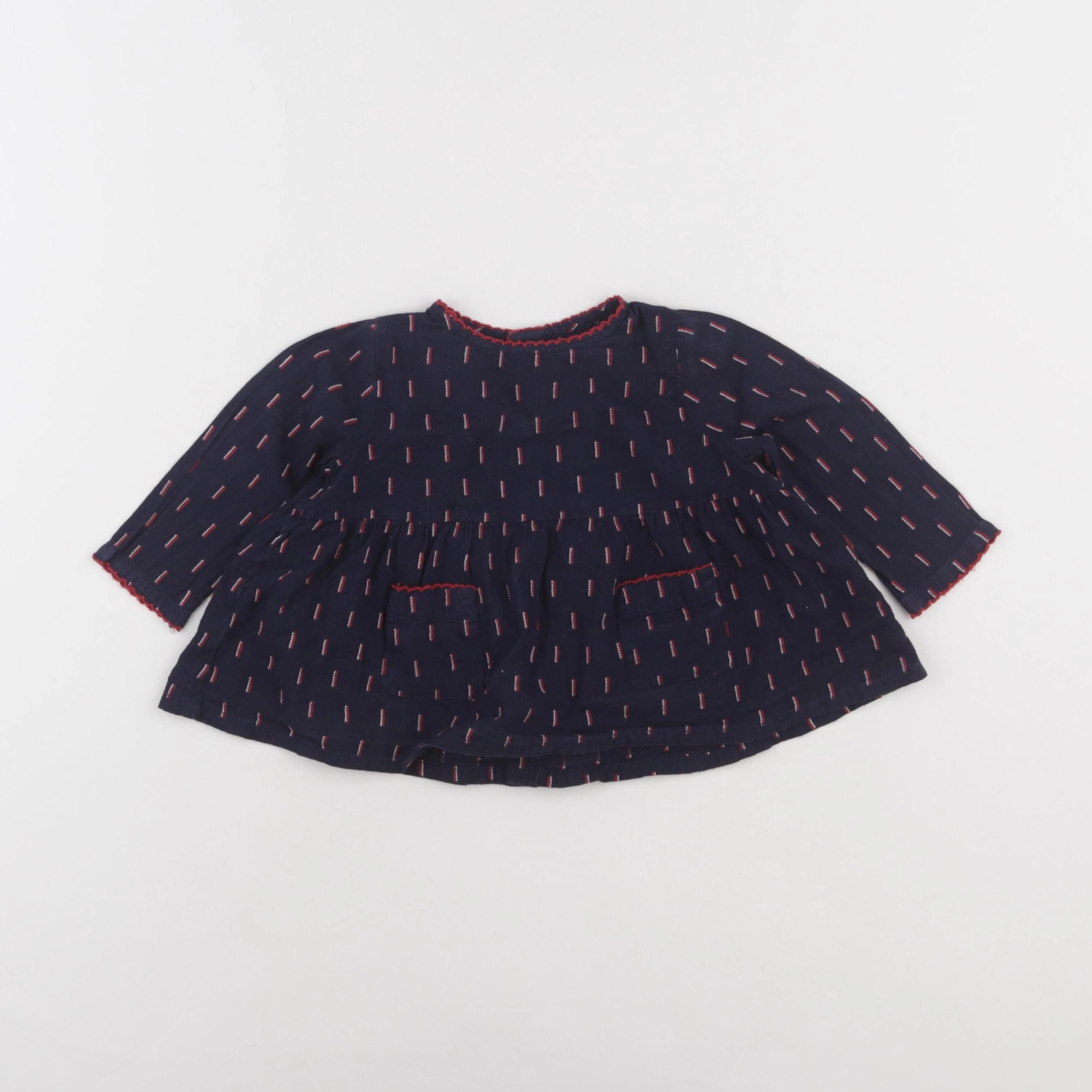 Boutchou - blouse bleu - 6 mois