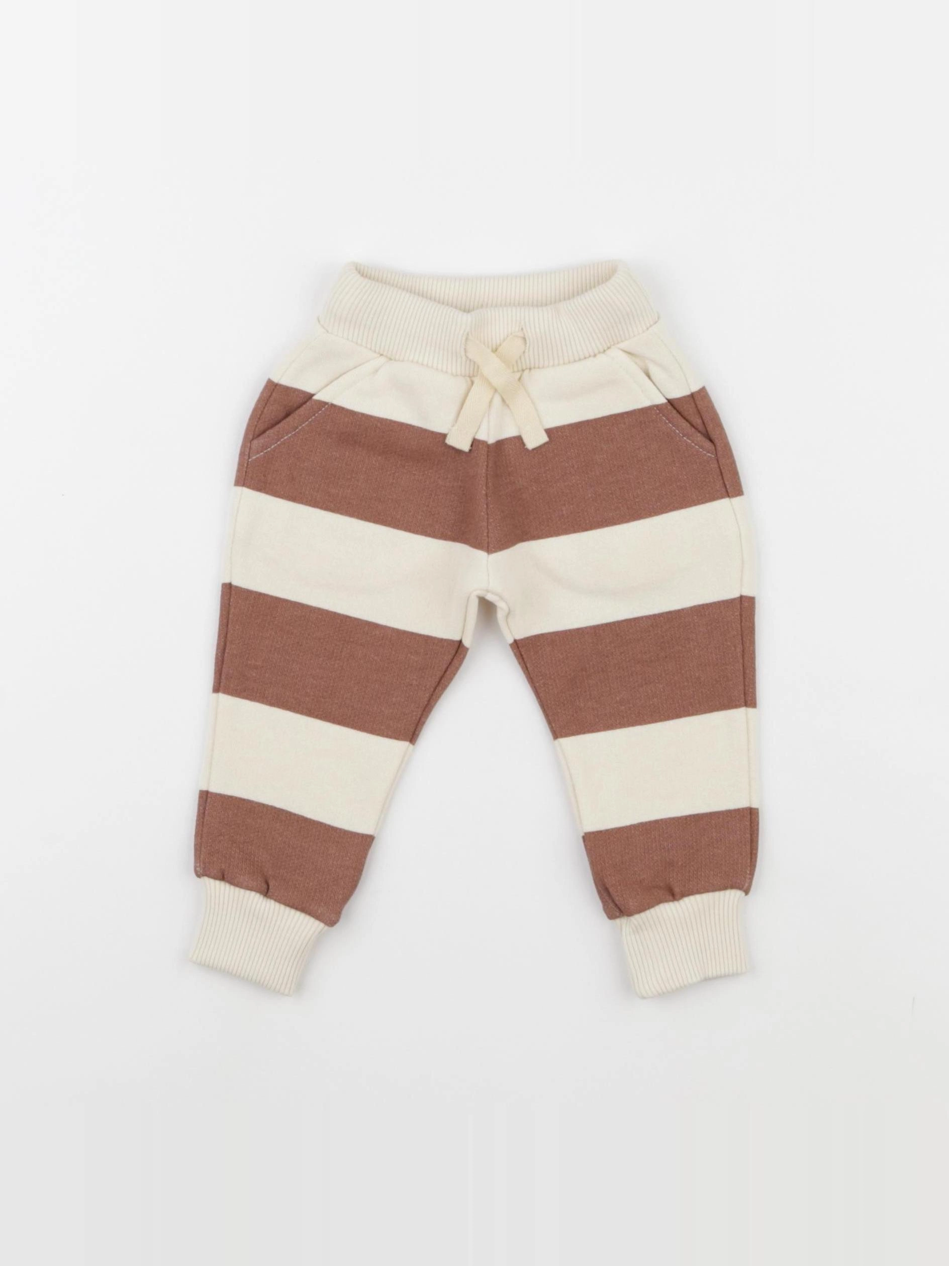 Wander & Wonder - Jogging rayé beige - 0/3 mois