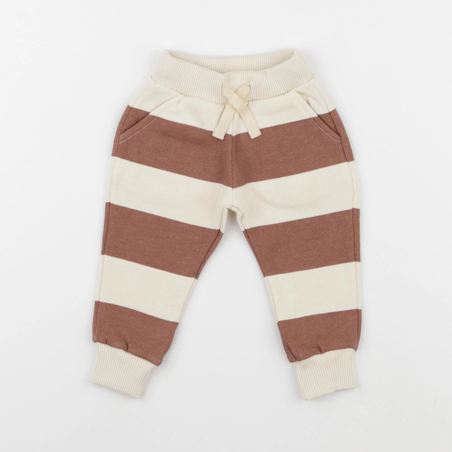 Wander & Wonder - Jogging rayé beige - 0/3 mois