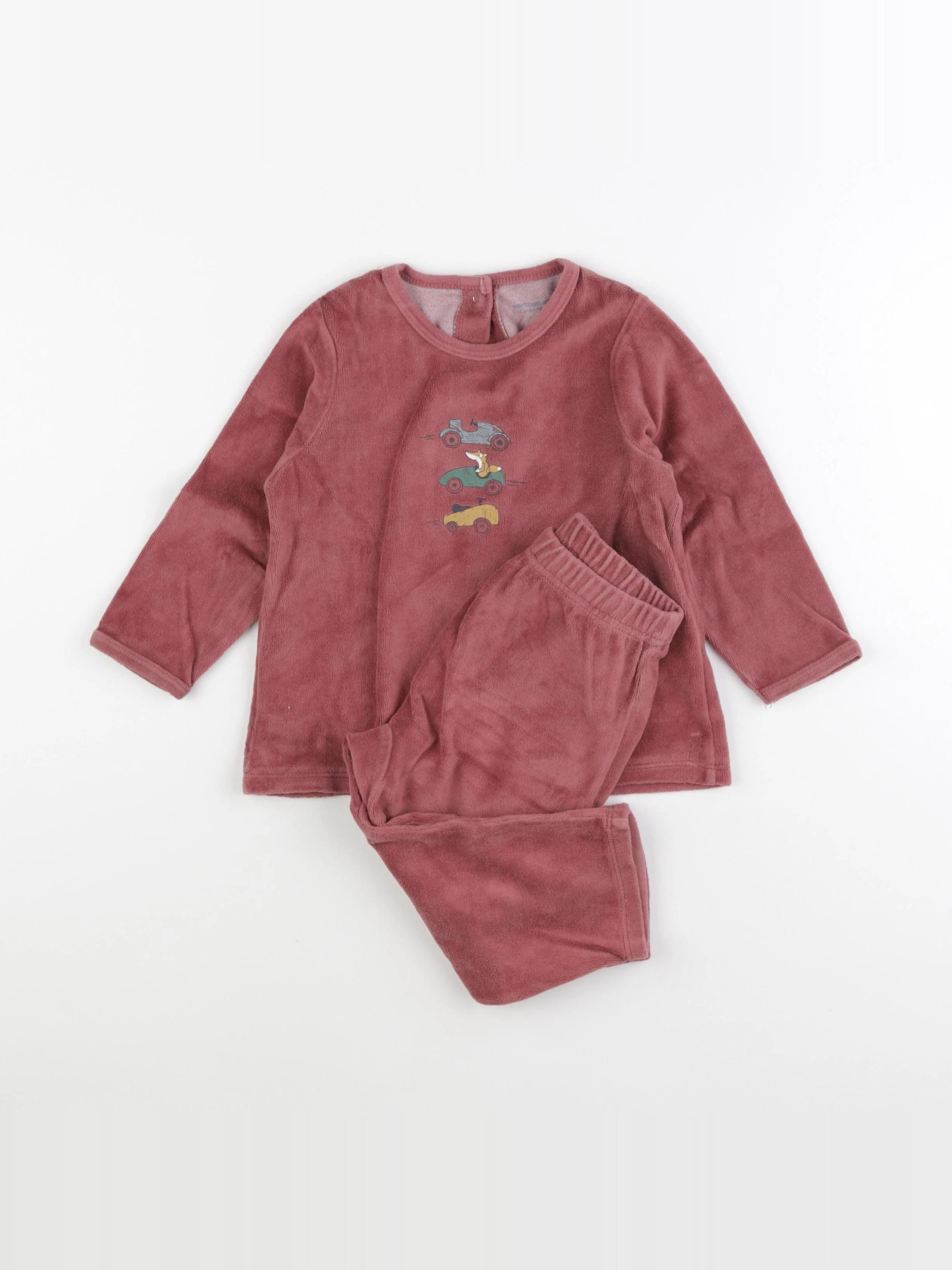 Vertbaudet - pyjama velours rouge - 3 ans