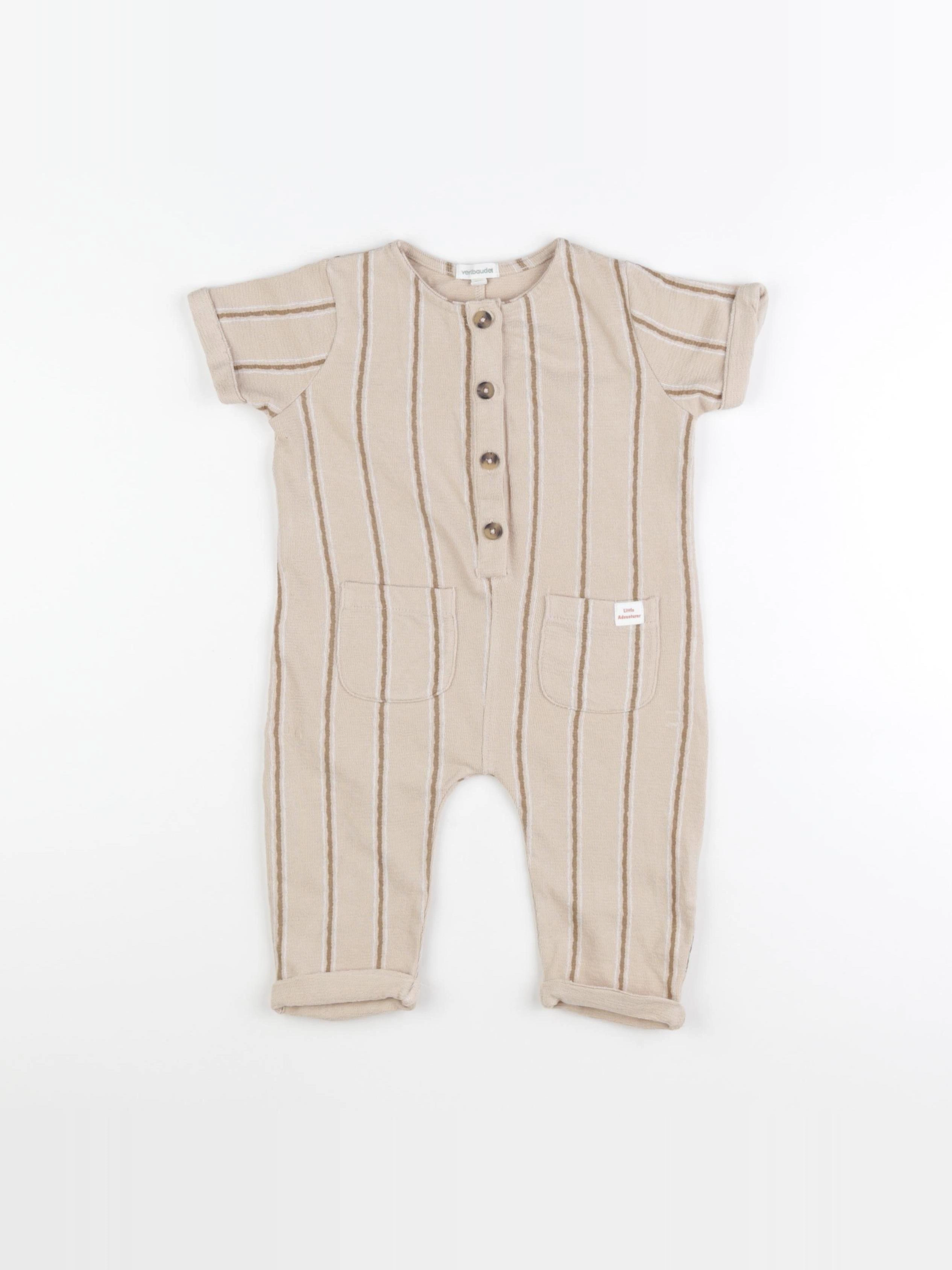 Vertbaudet - combinaison marron - 9 mois