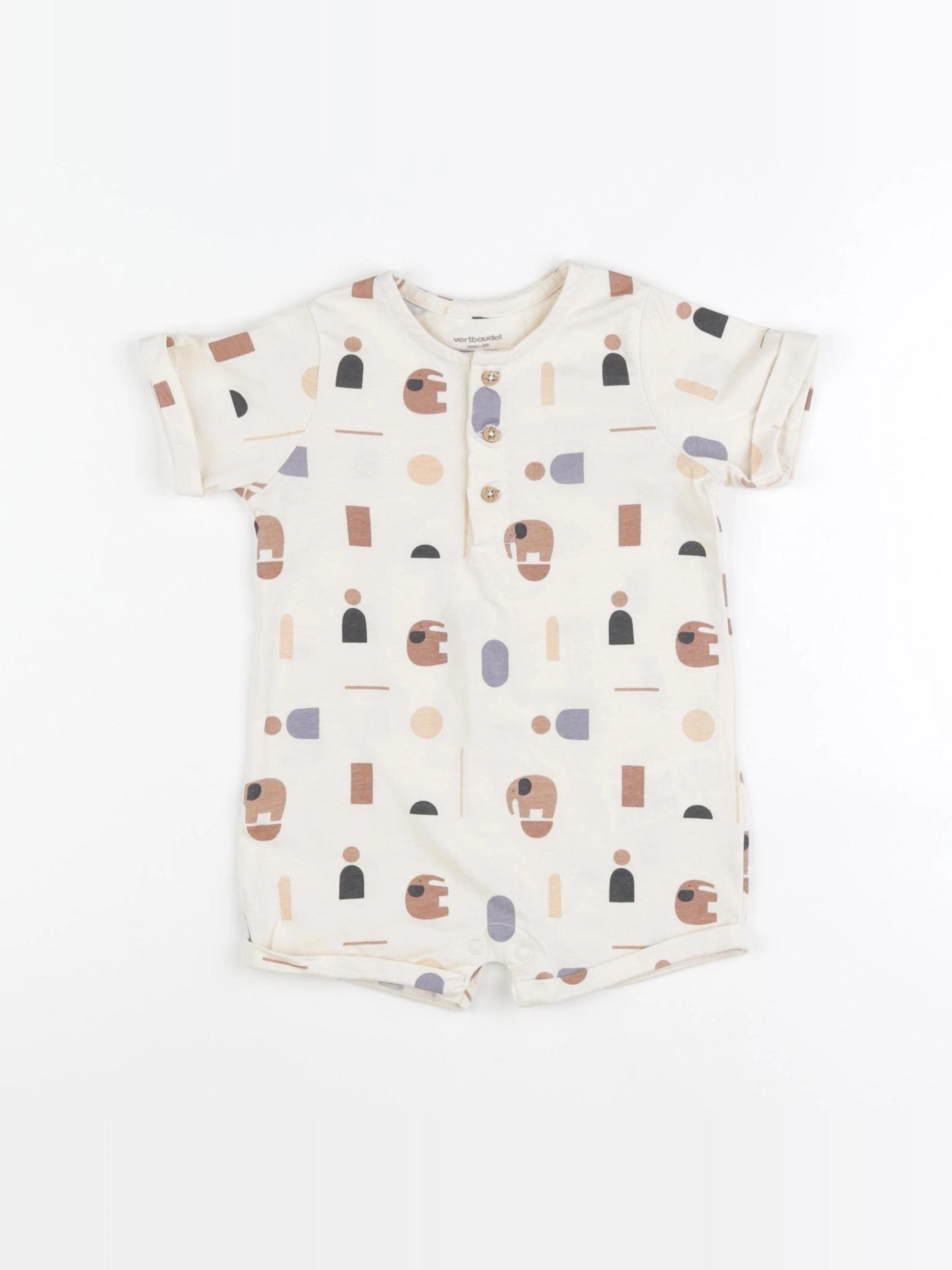 Vertbaudet - combinaison multicolore - 12 mois