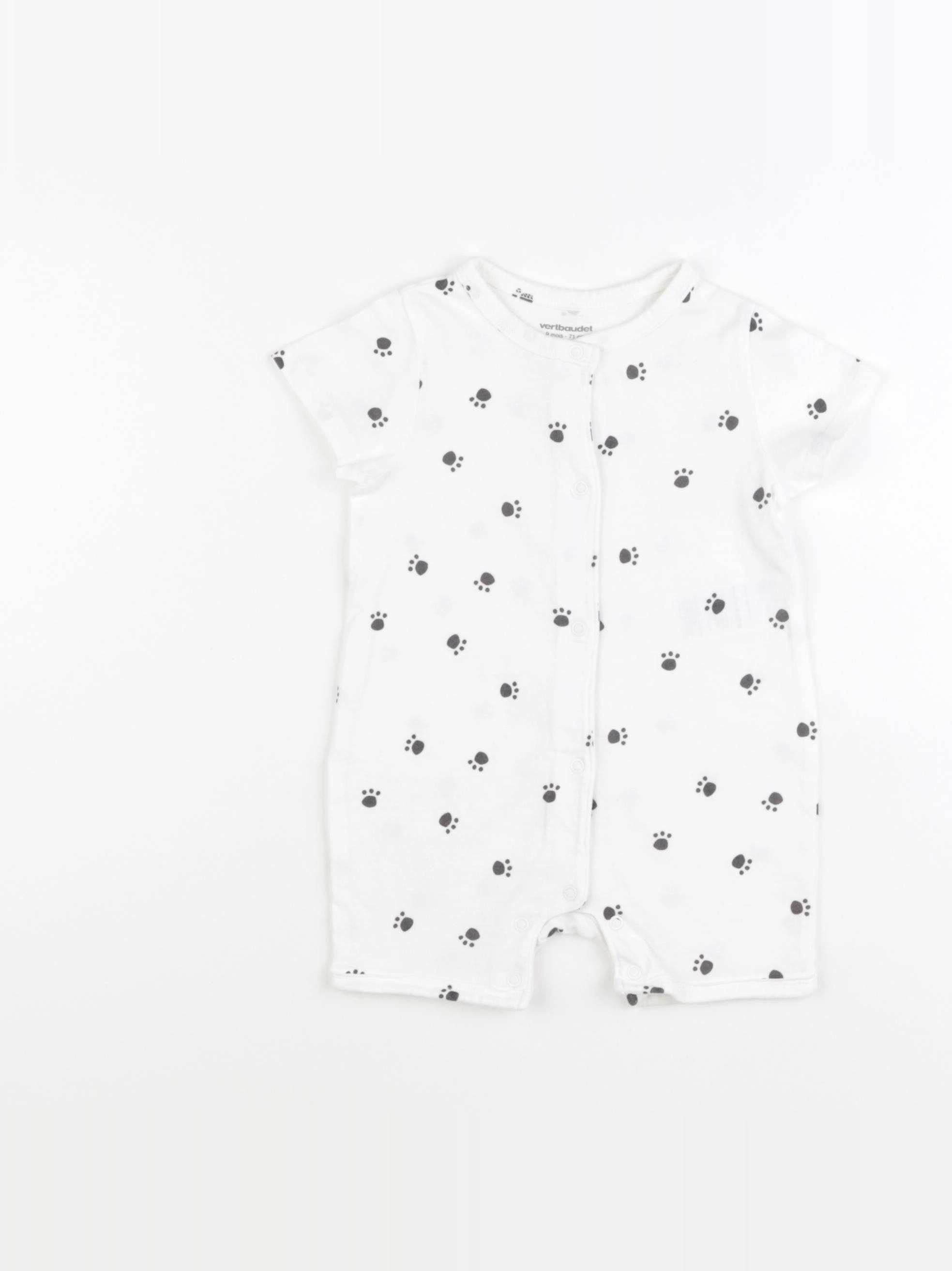 Vertbaudet - combinaison blanc, bleu - 9 mois