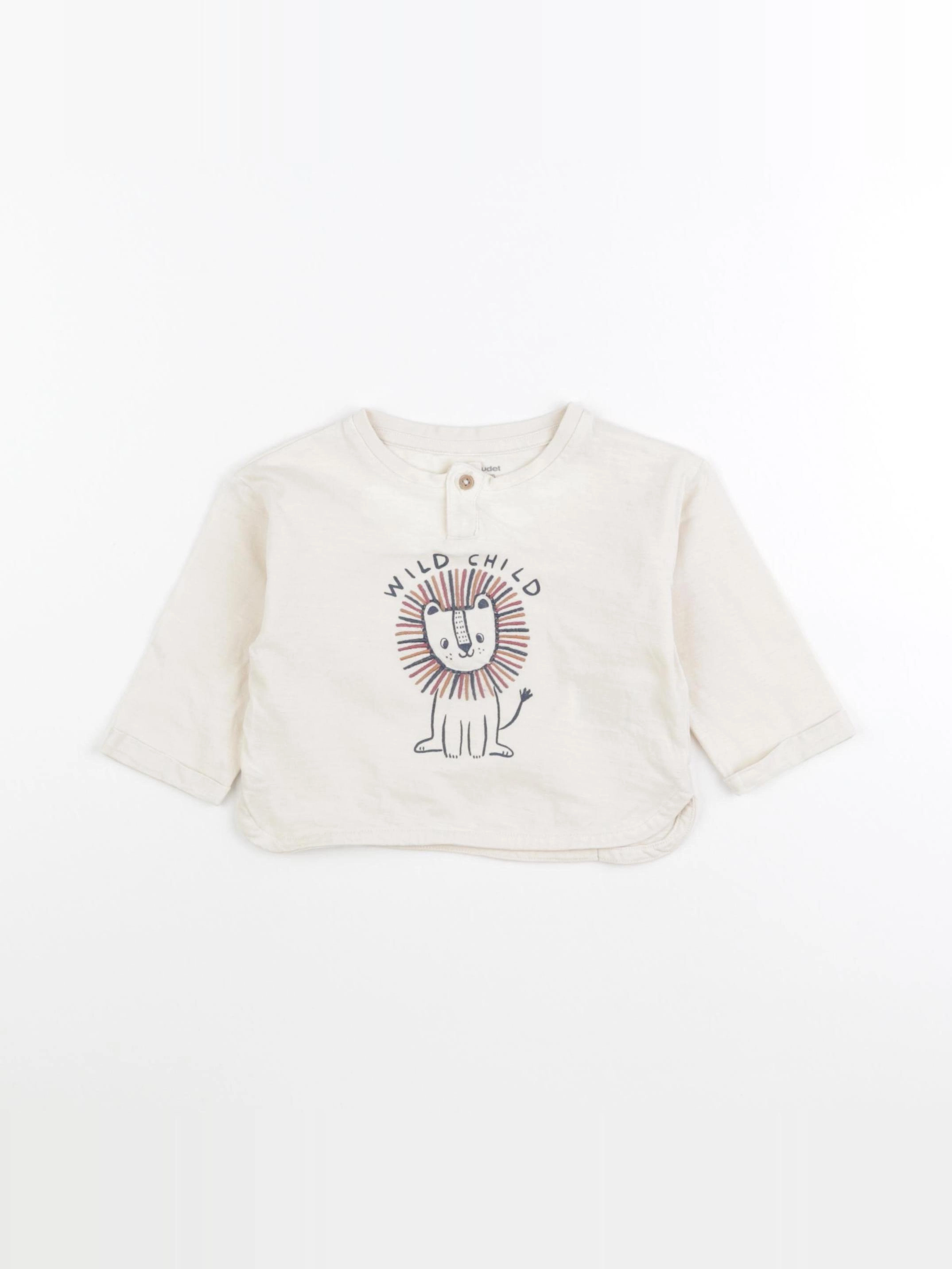Vertbaudet - tee-shirt beige - 9 mois