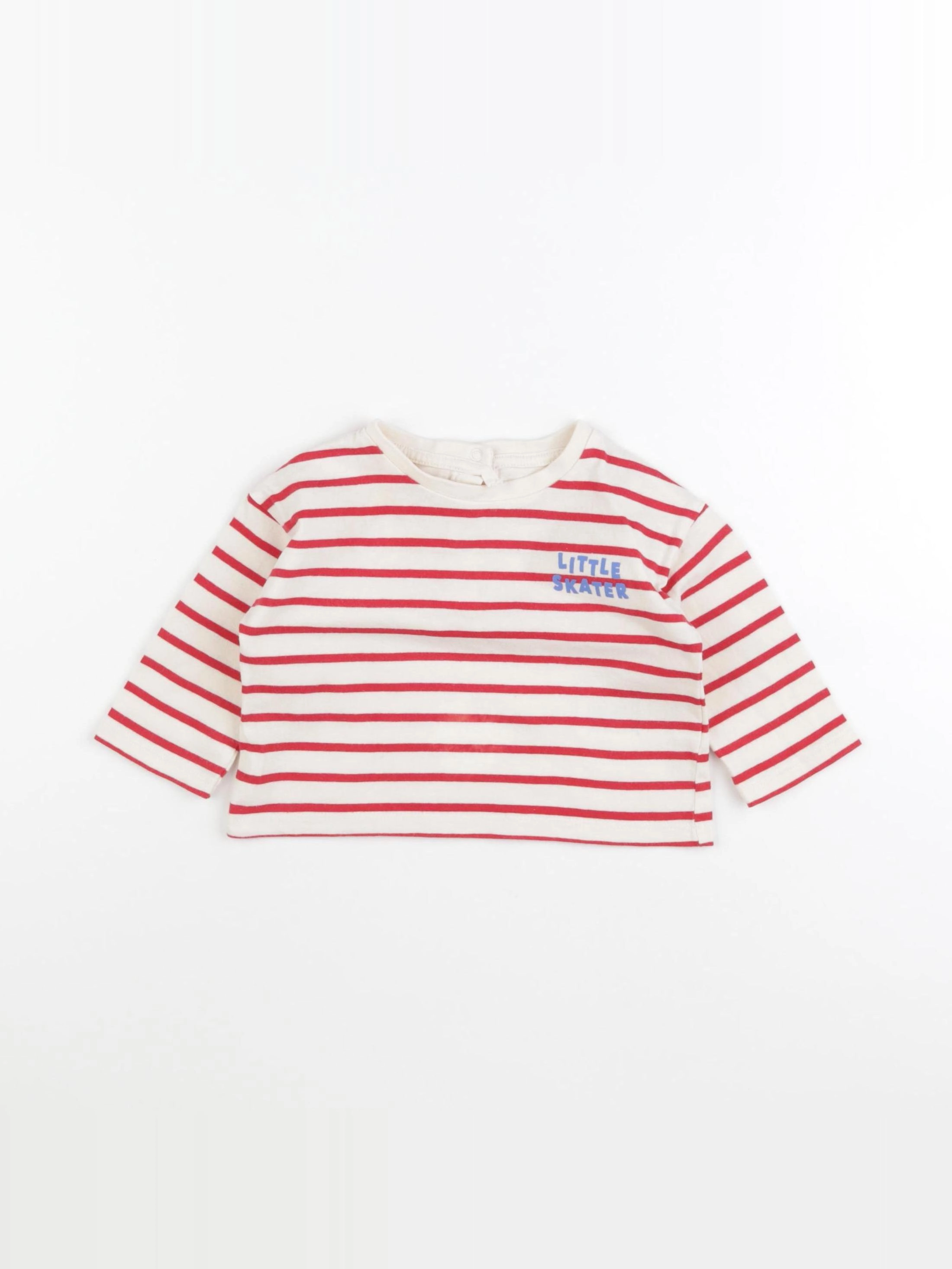 Vertbaudet - tee-shirt blanc, rouge - 9 mois