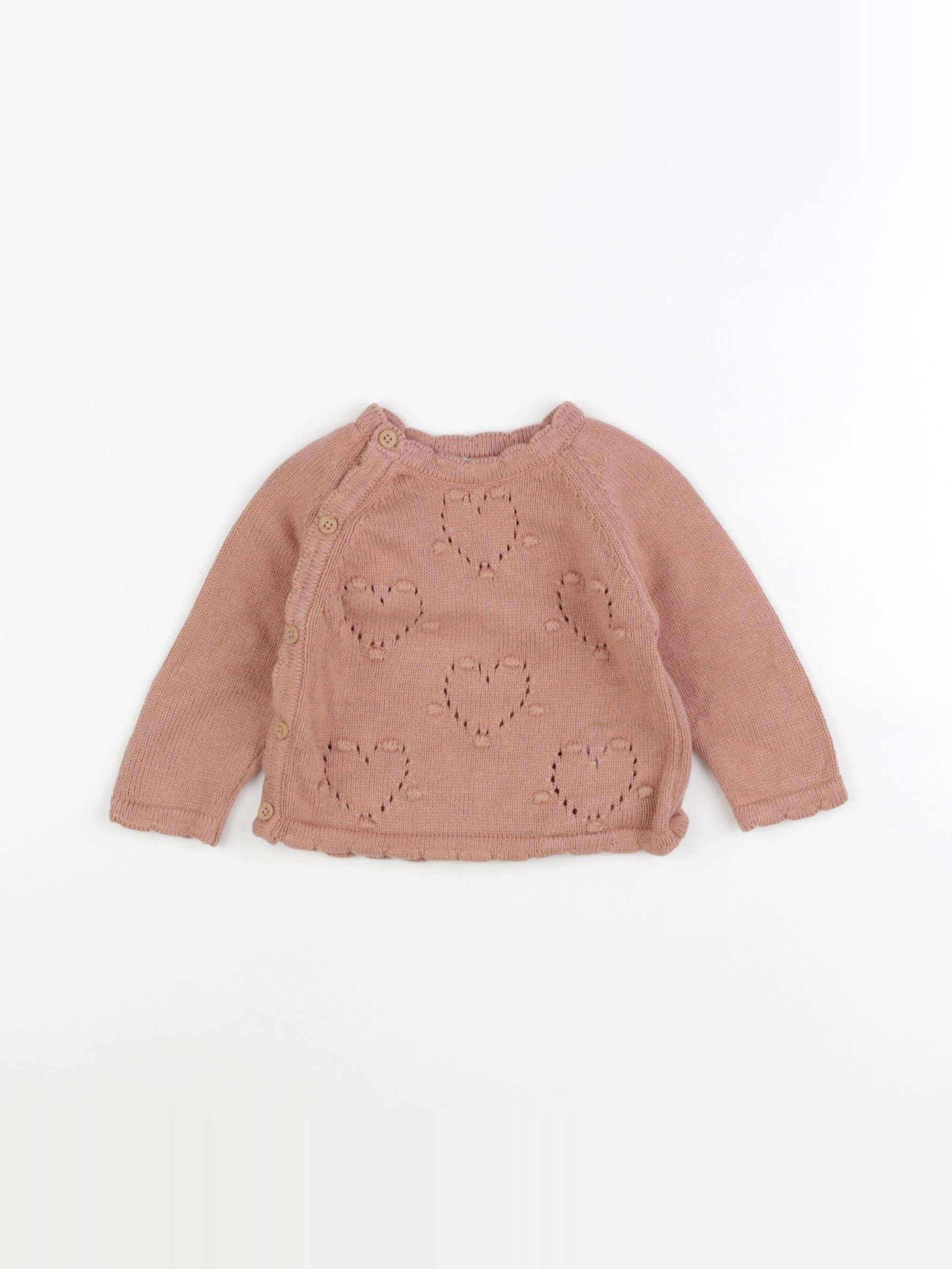 Vertbaudet - pull rose - 6 mois