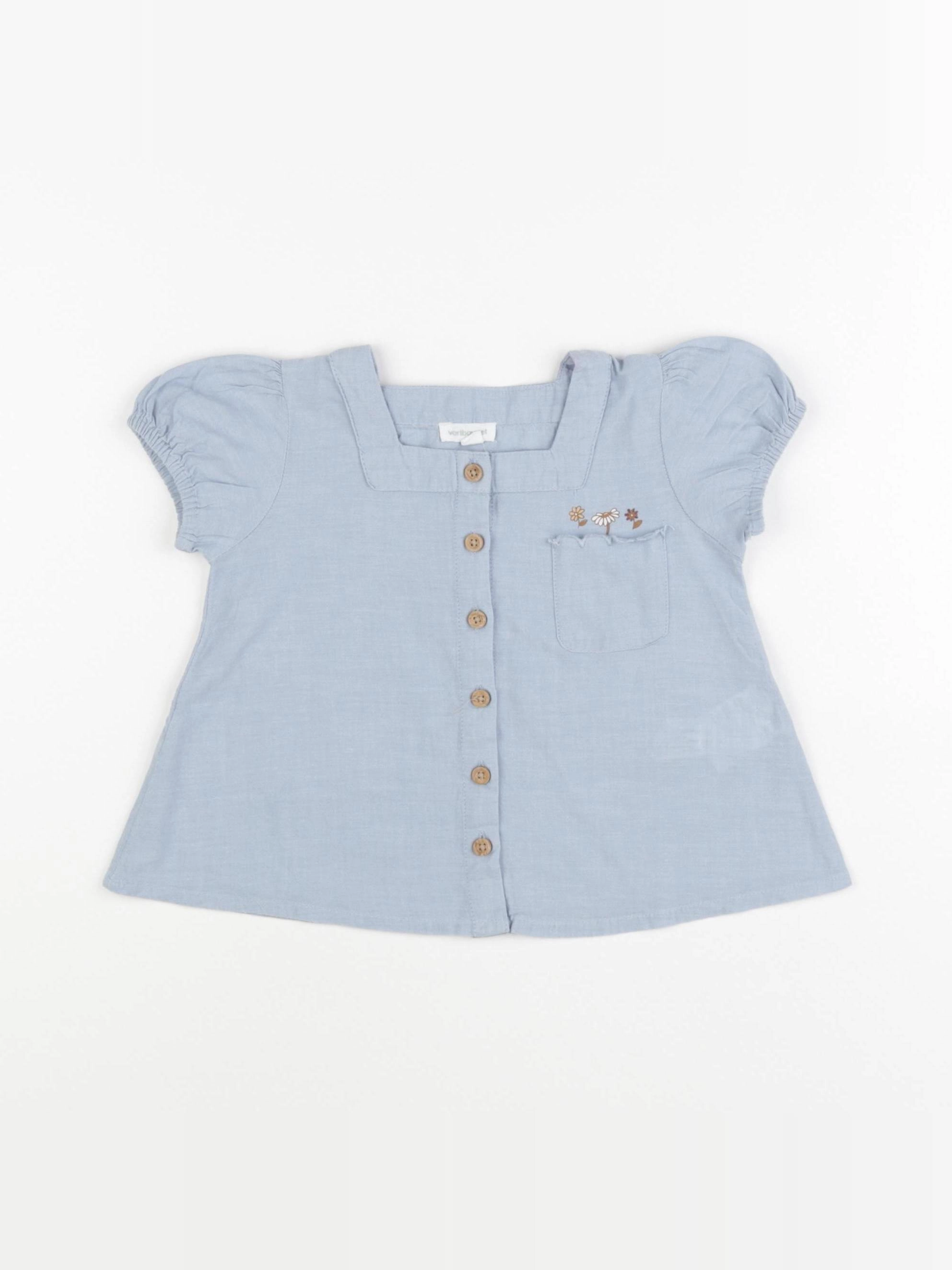 Vertbaudet - chemise bleu - 24 mois