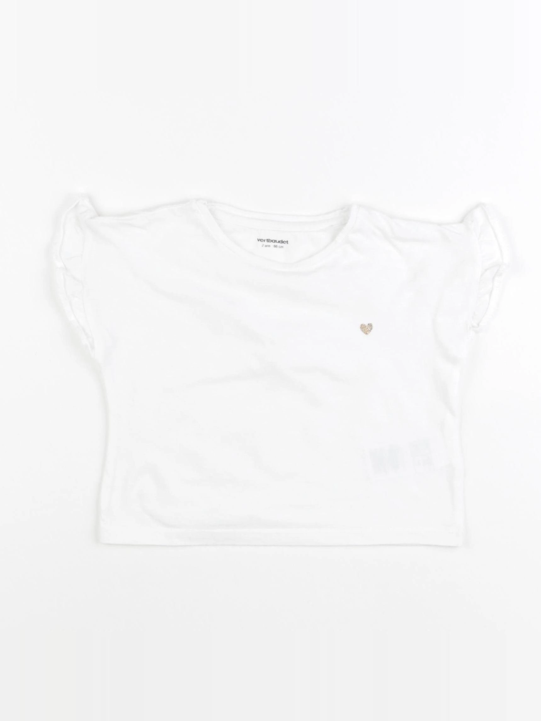 Vertbaudet - tee-shirt blanc - 2 ans