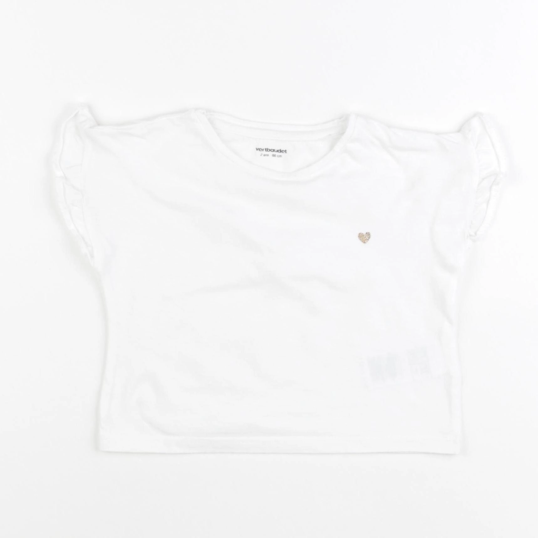 Vertbaudet - tee-shirt blanc - 2 ans