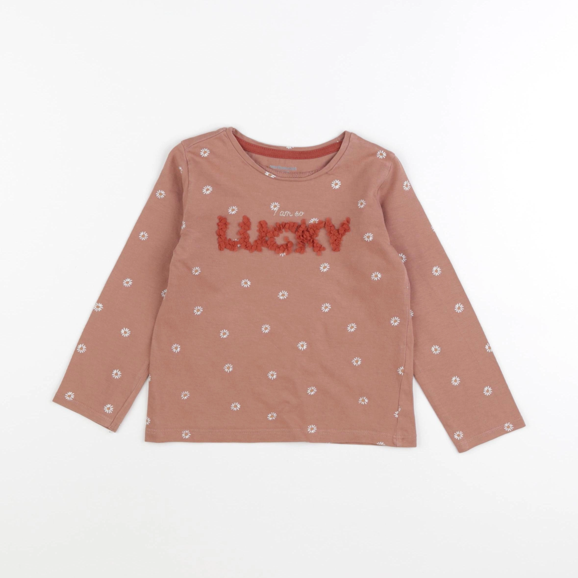 Vertbaudet - tee-shirt marron - 3 ans
