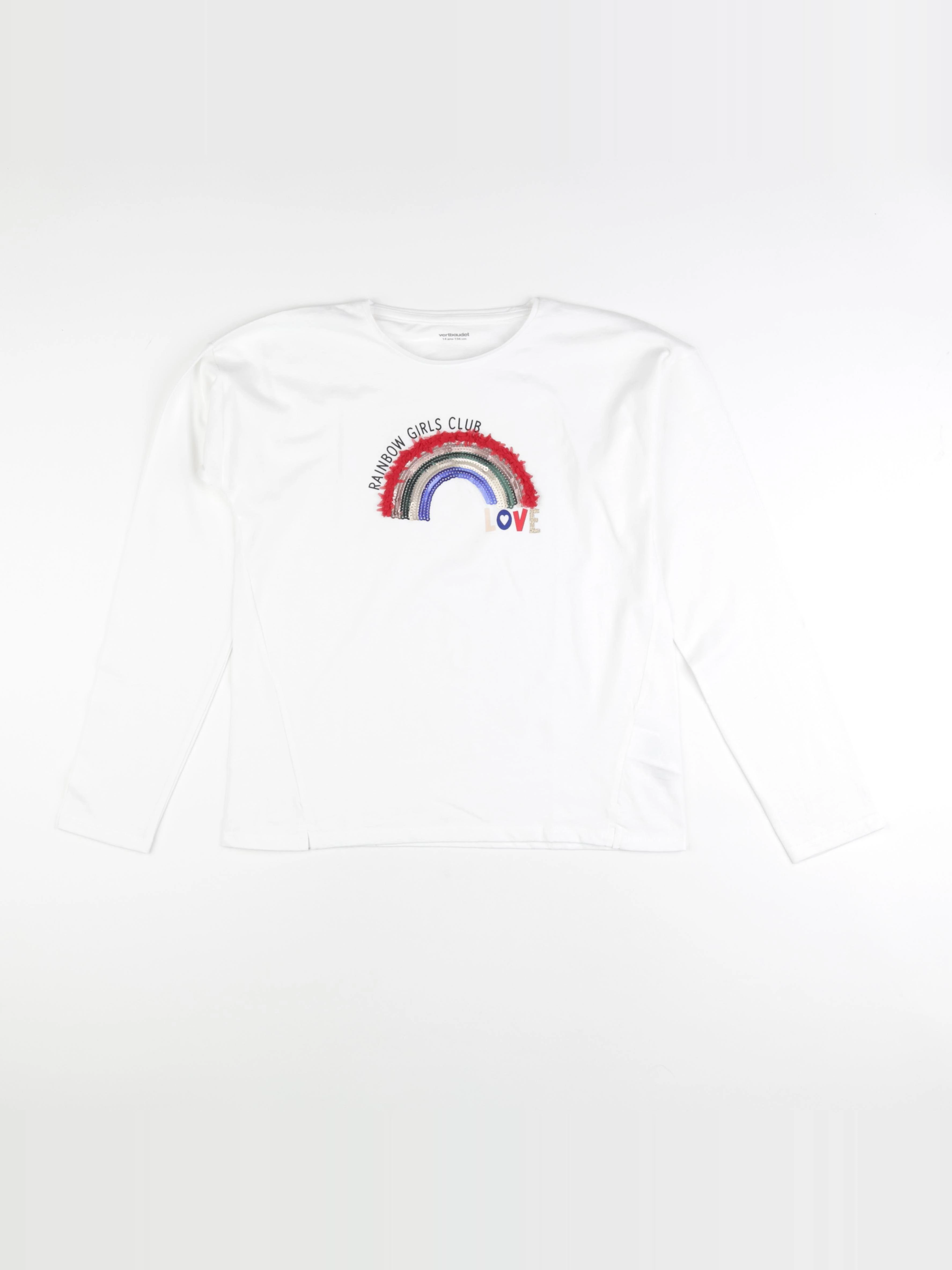Vertbaudet - tee-shirt blanc - 14 ans