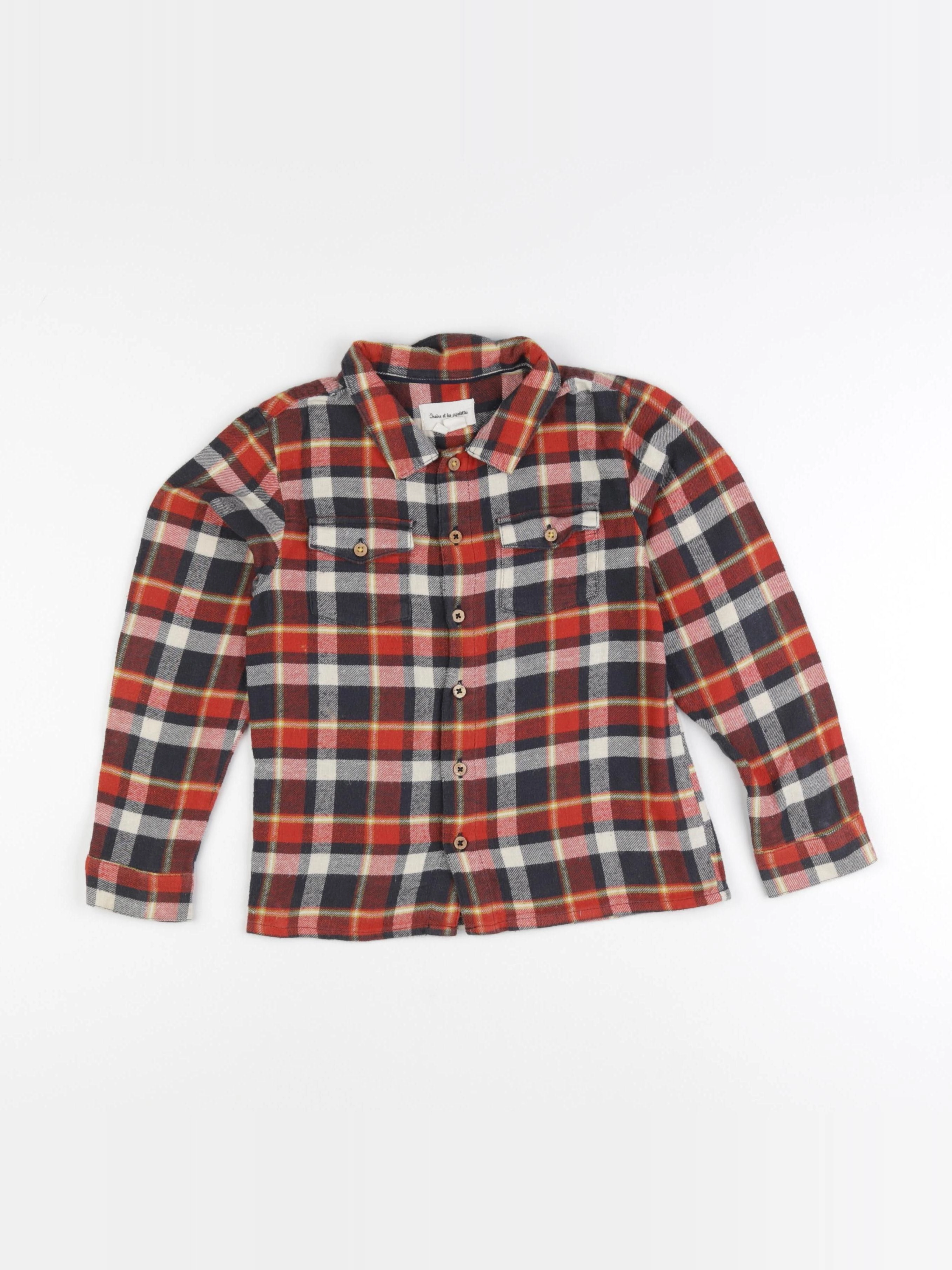 Arsène et les pipelettes - chemise bleu, rouge - 6 ans