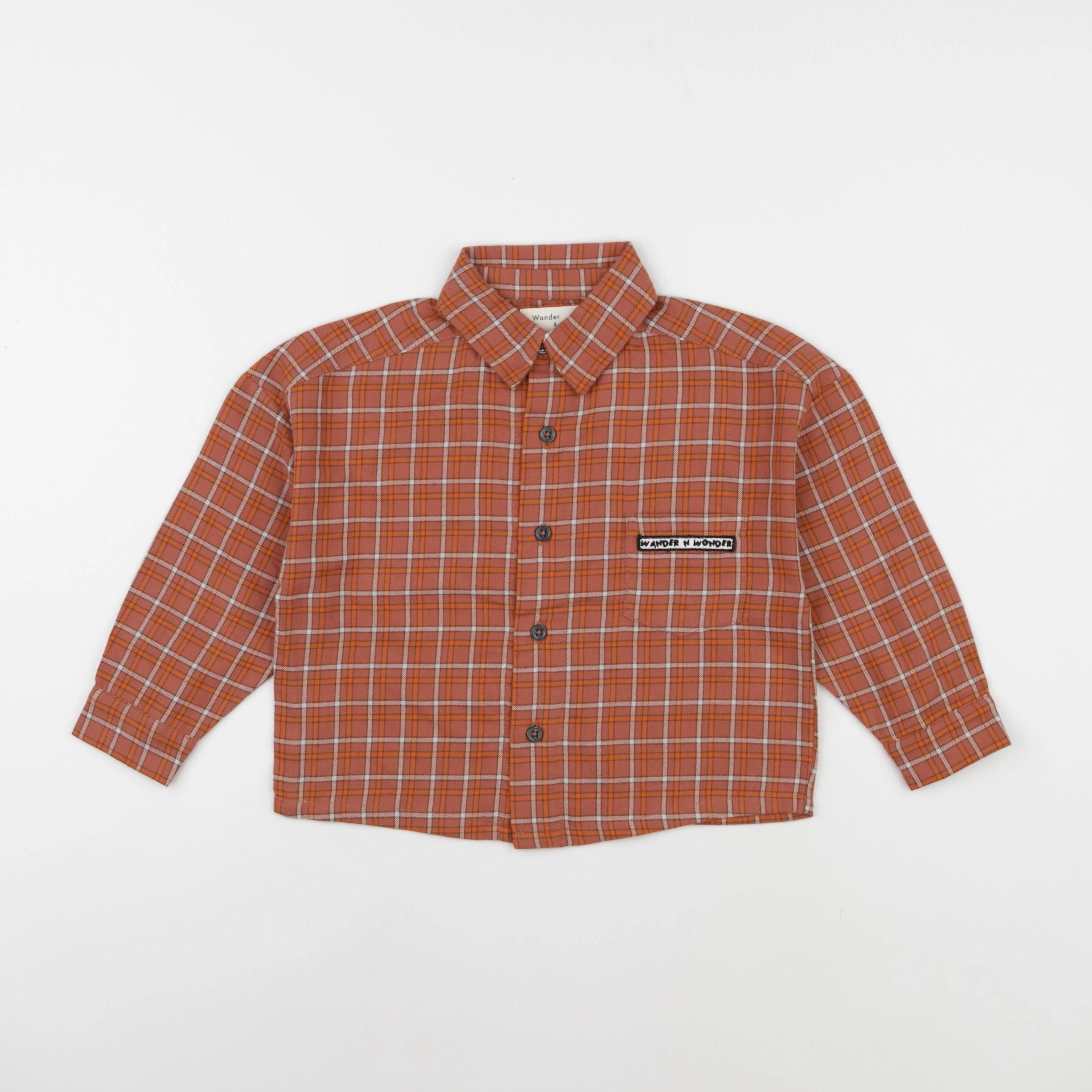 Wander & Wonder - Chemise carreaux orange - 5/6 ans