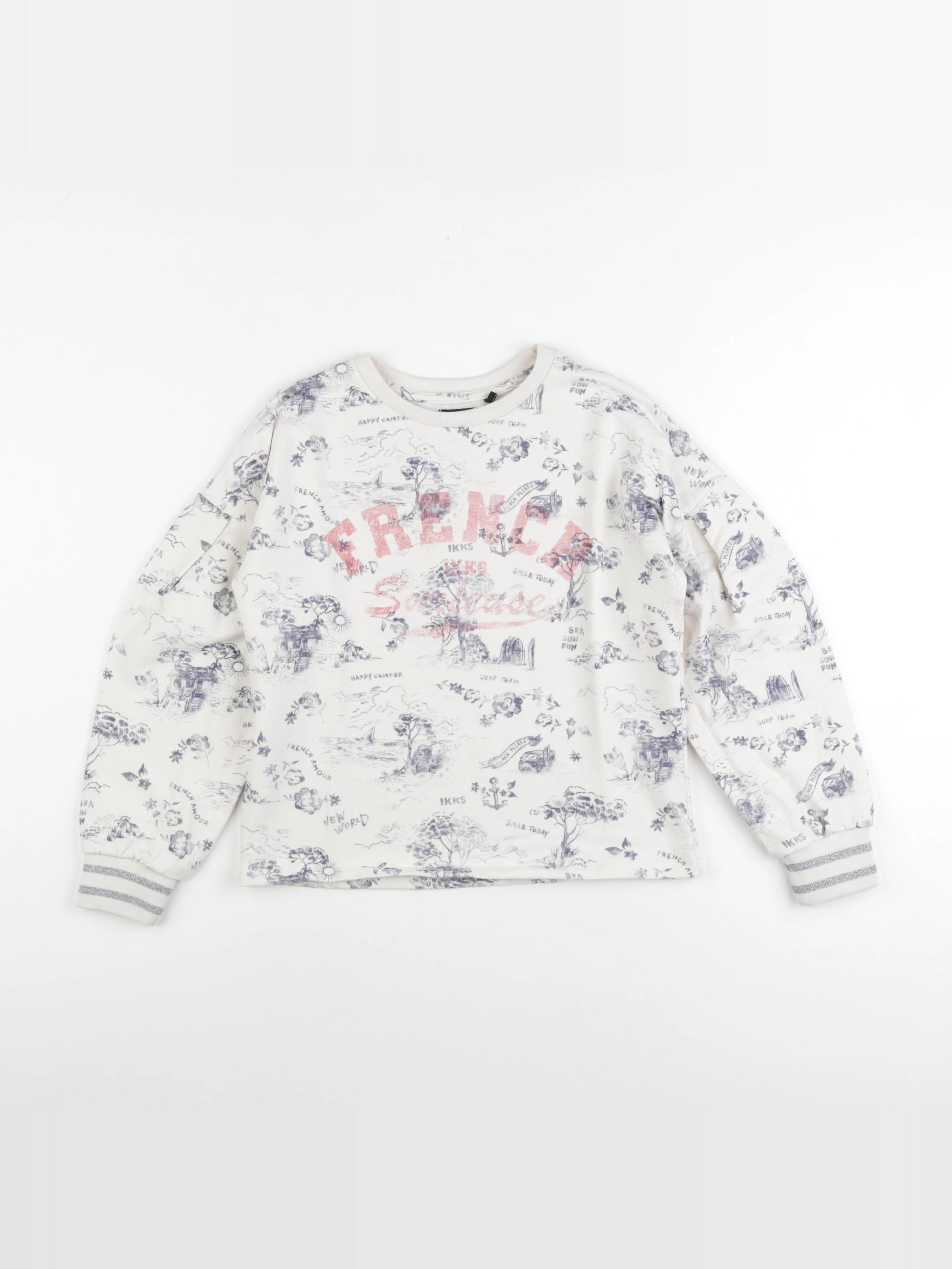 IKKS - sweat blanc - 10 ans