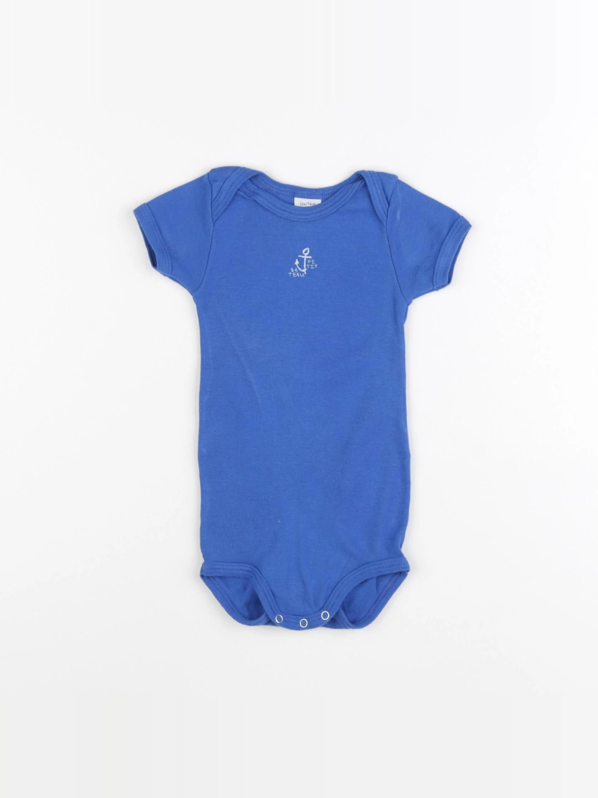 Petit Bateau - body bleu - 12 mois