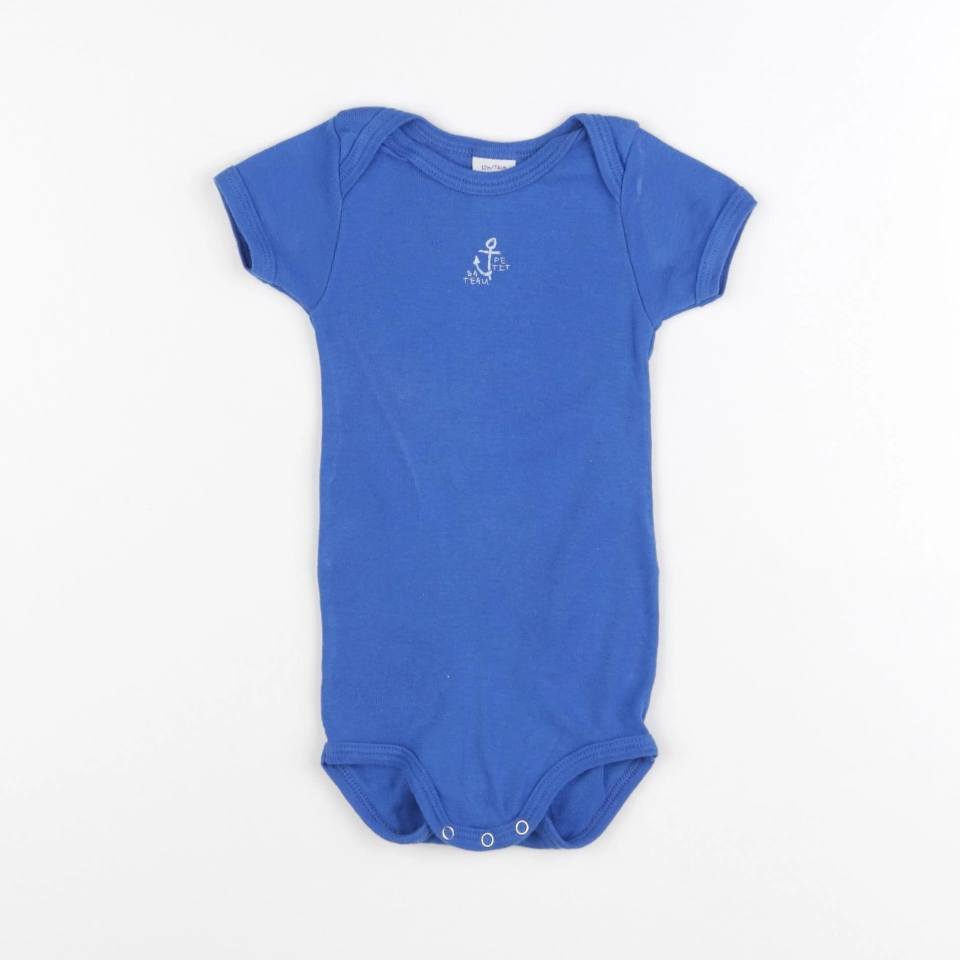 Petit Bateau - body bleu - 12 mois