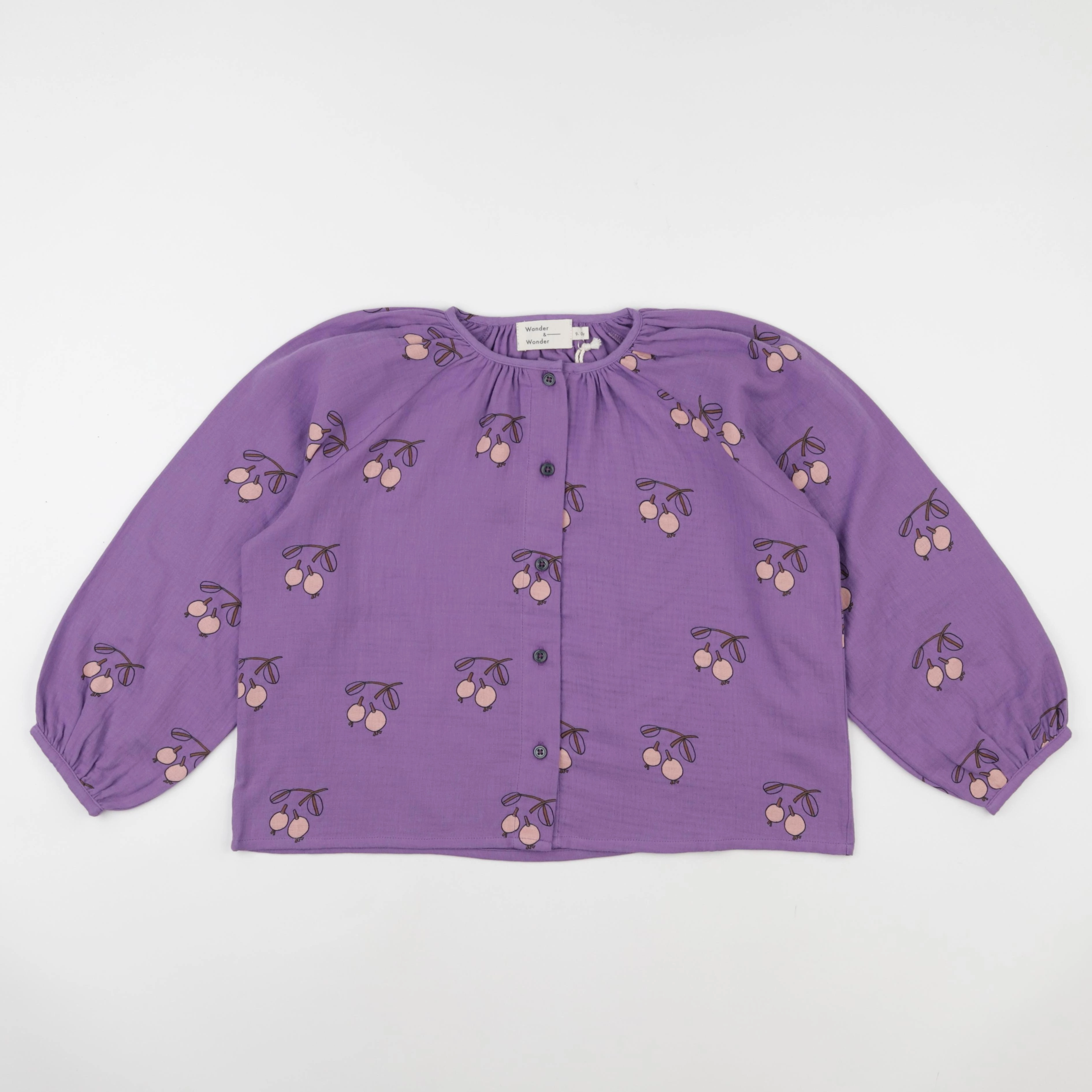 Wander & Wonder - Blouse Peasant violet - 9/10 ans