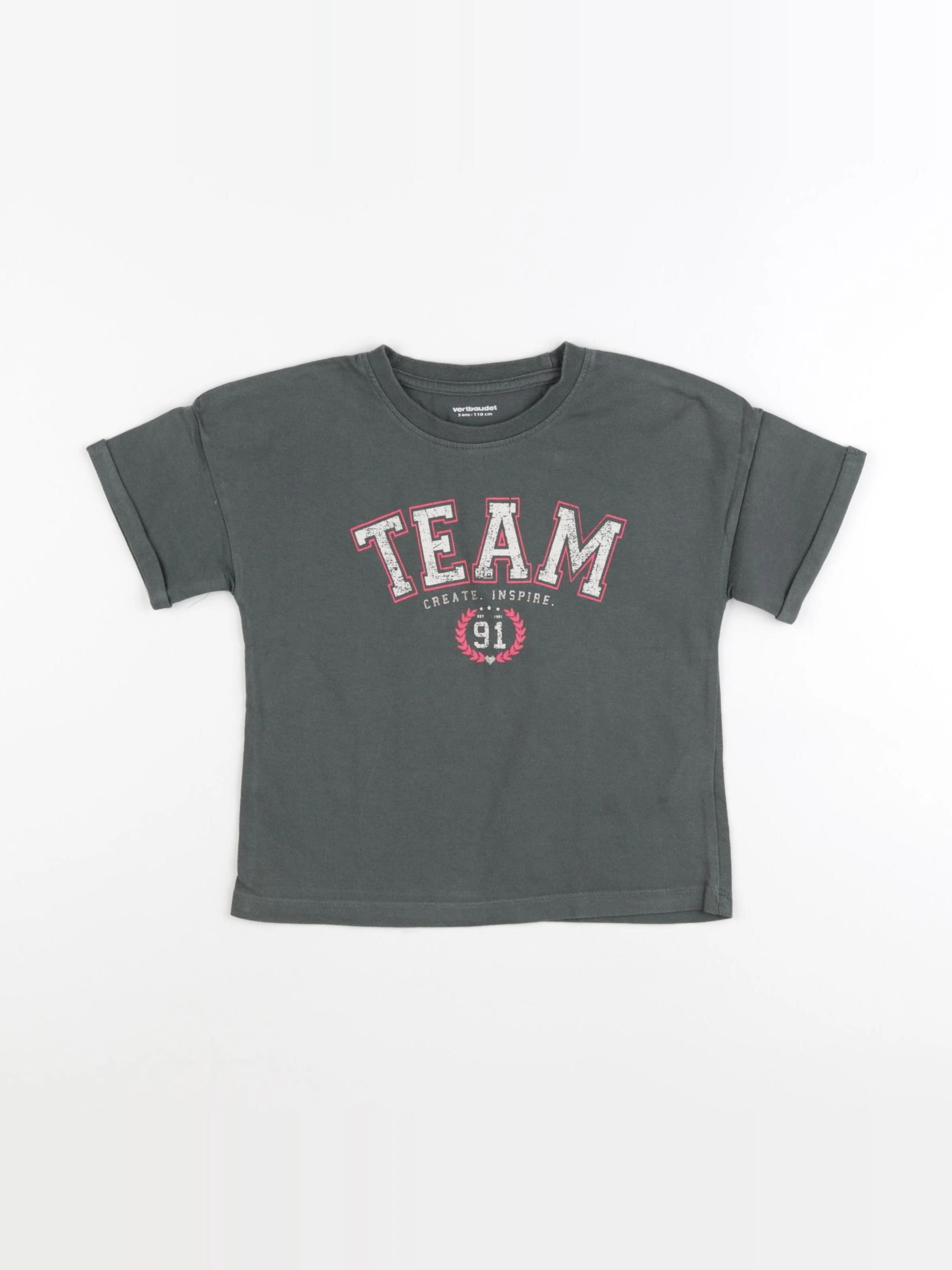 Vertbaudet - tee-shirt vert - 5 ans