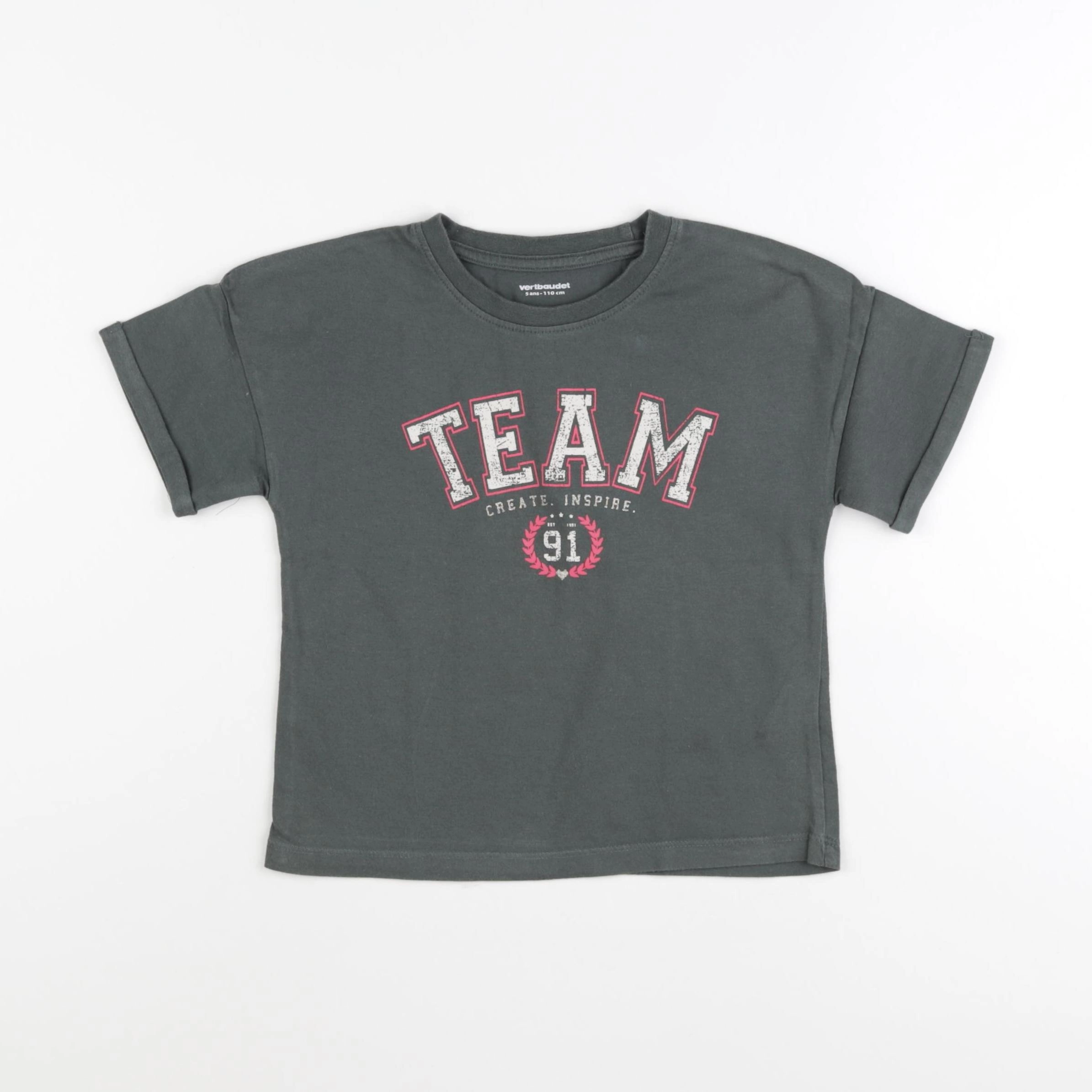 Vertbaudet - tee-shirt vert - 5 ans