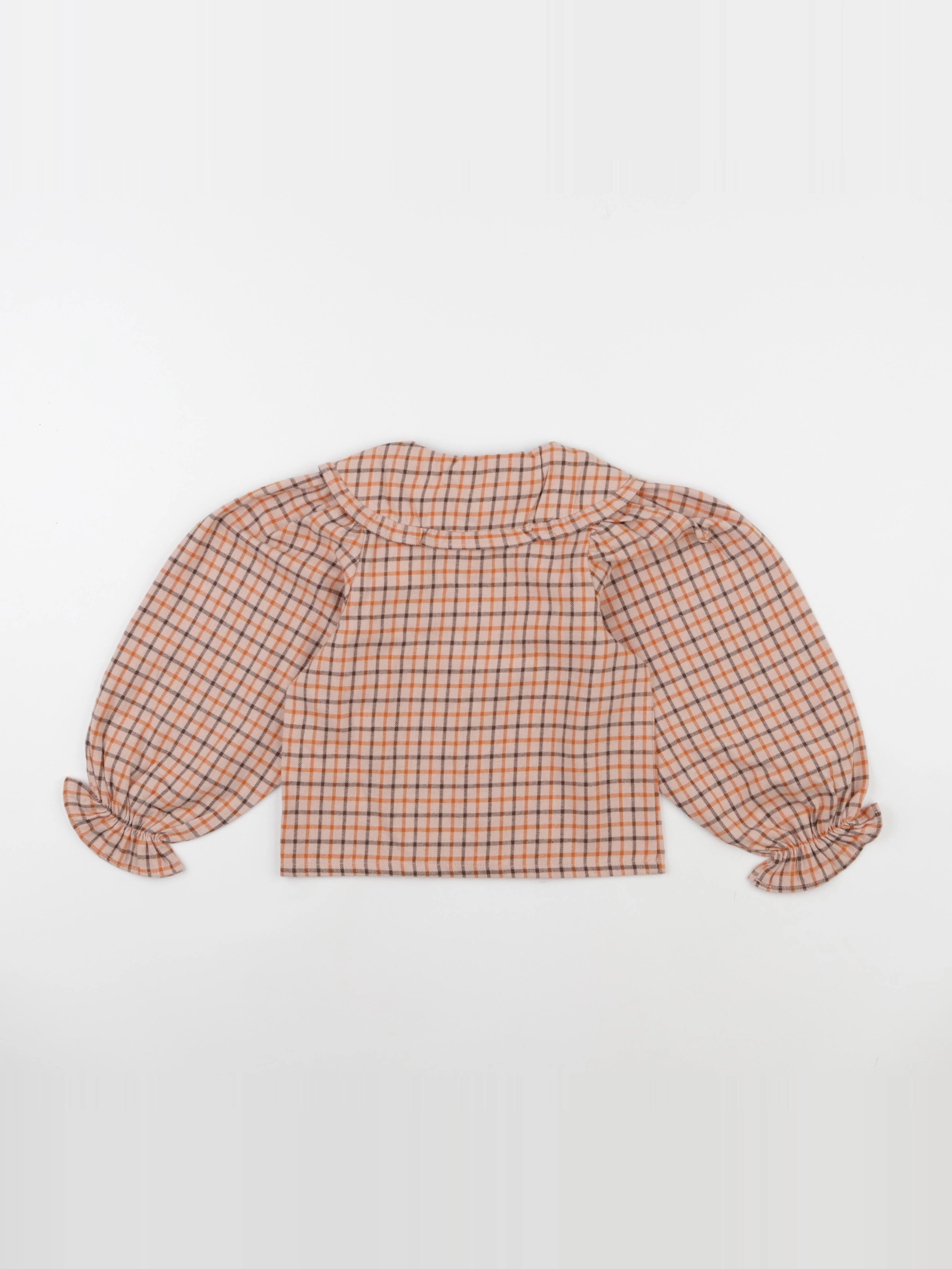 Wander & Wonder - Blouse Peter Pan carreaux rose - 7/8 ans