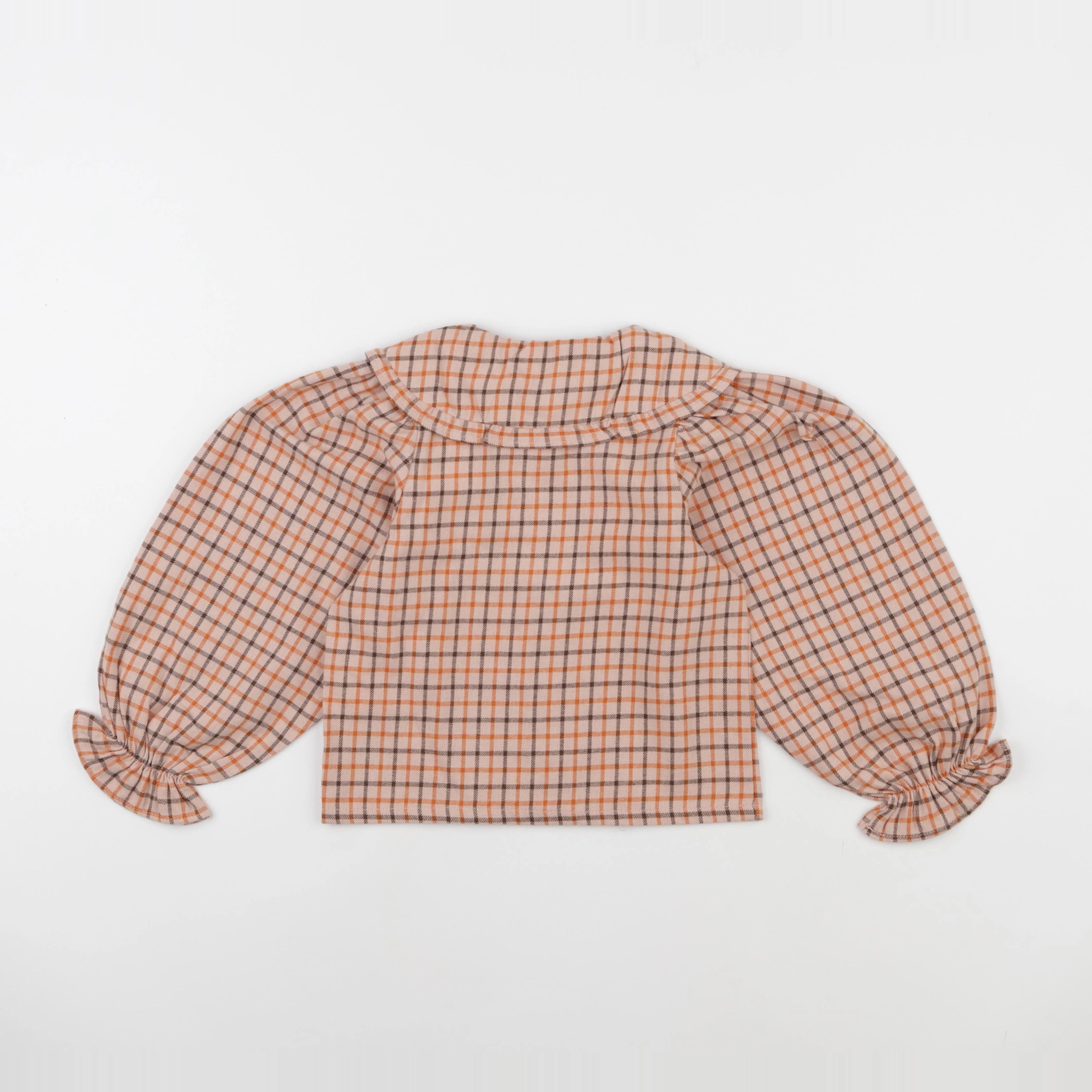 Wander & Wonder - Blouse Peter Pan carreaux rose - 3/4 ans