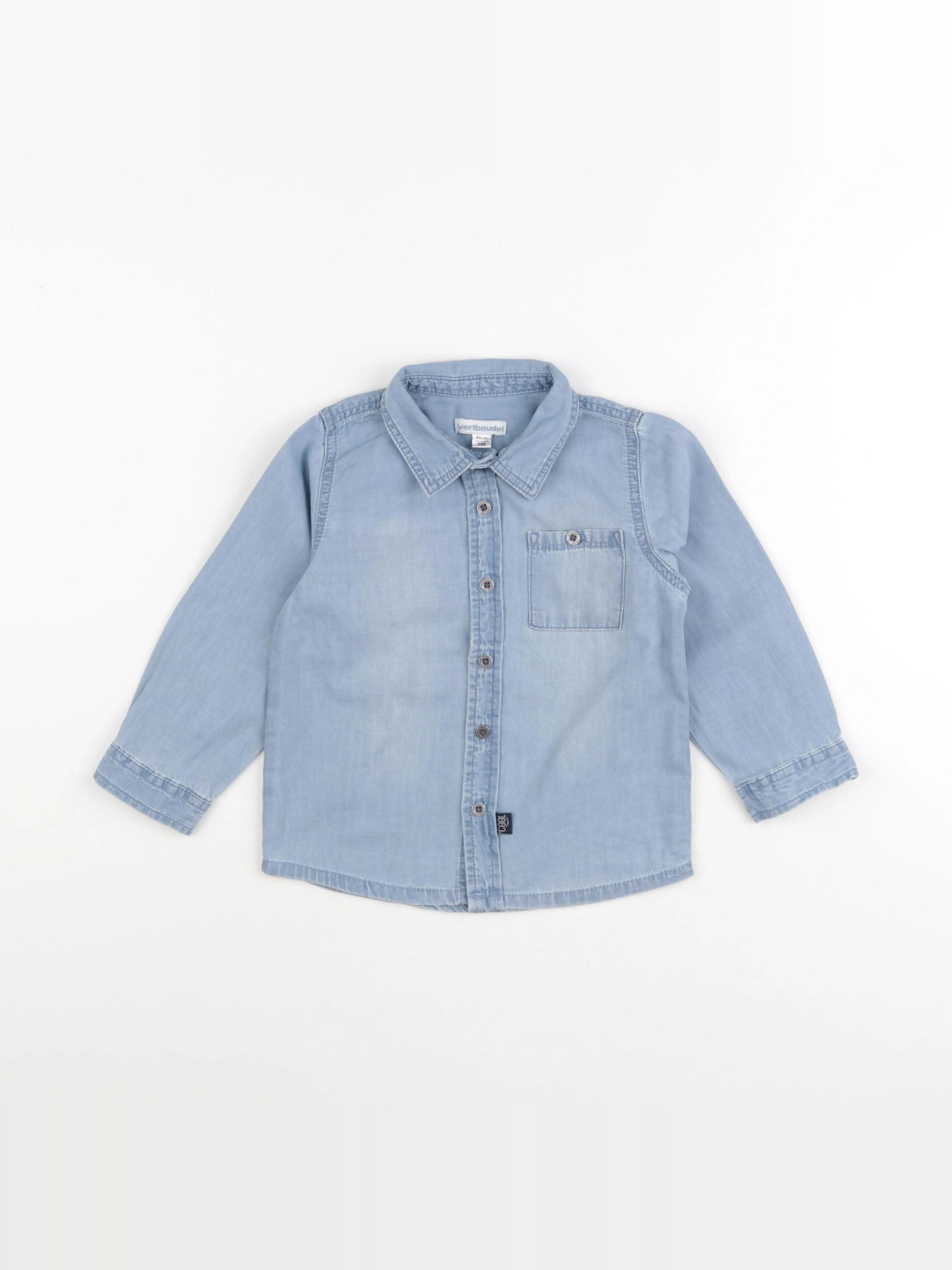 Vertbaudet - chemise bleu - 24 mois
